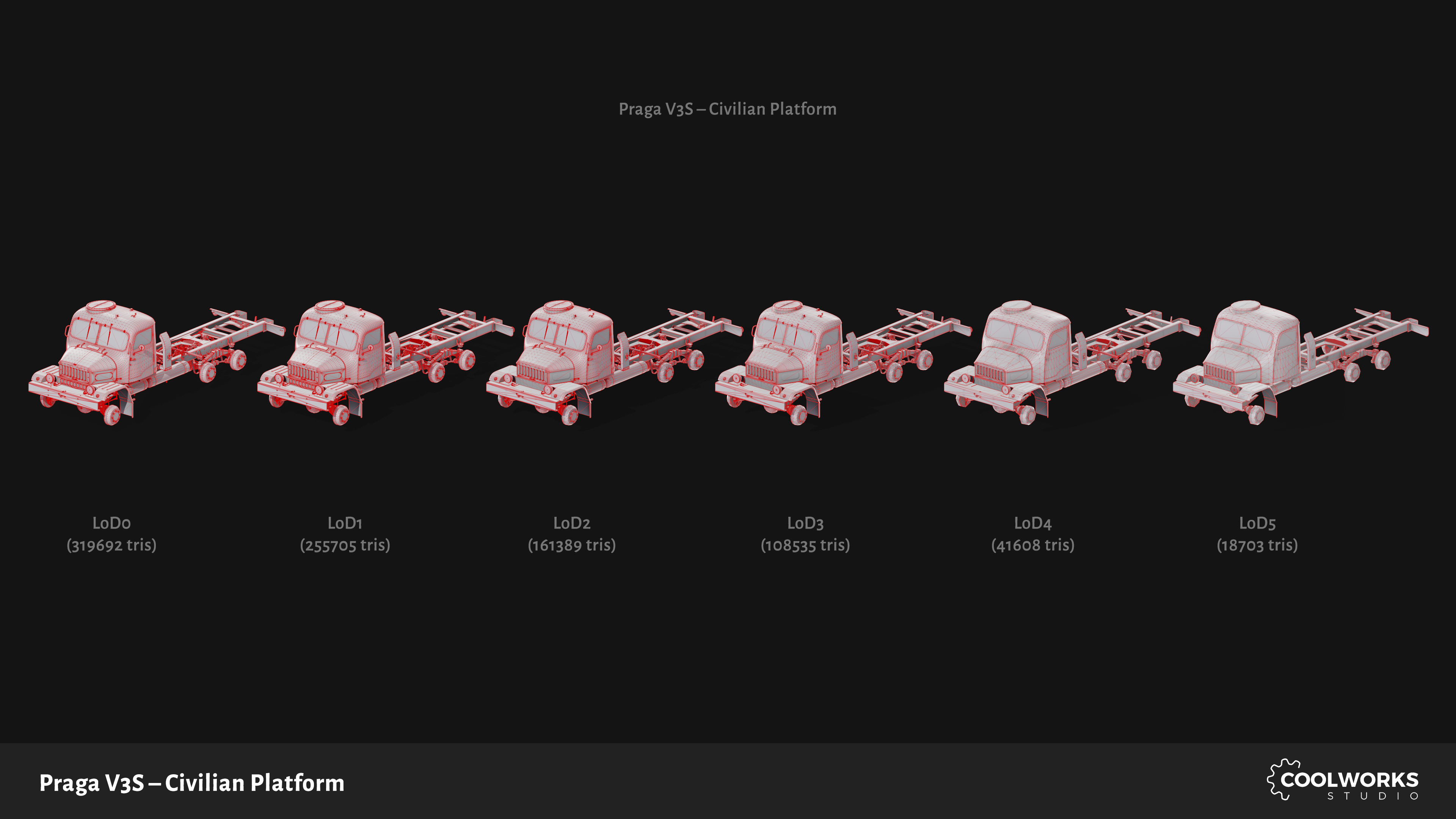 PV3S Truck Civilian Platform Free low-poly 3D model_12