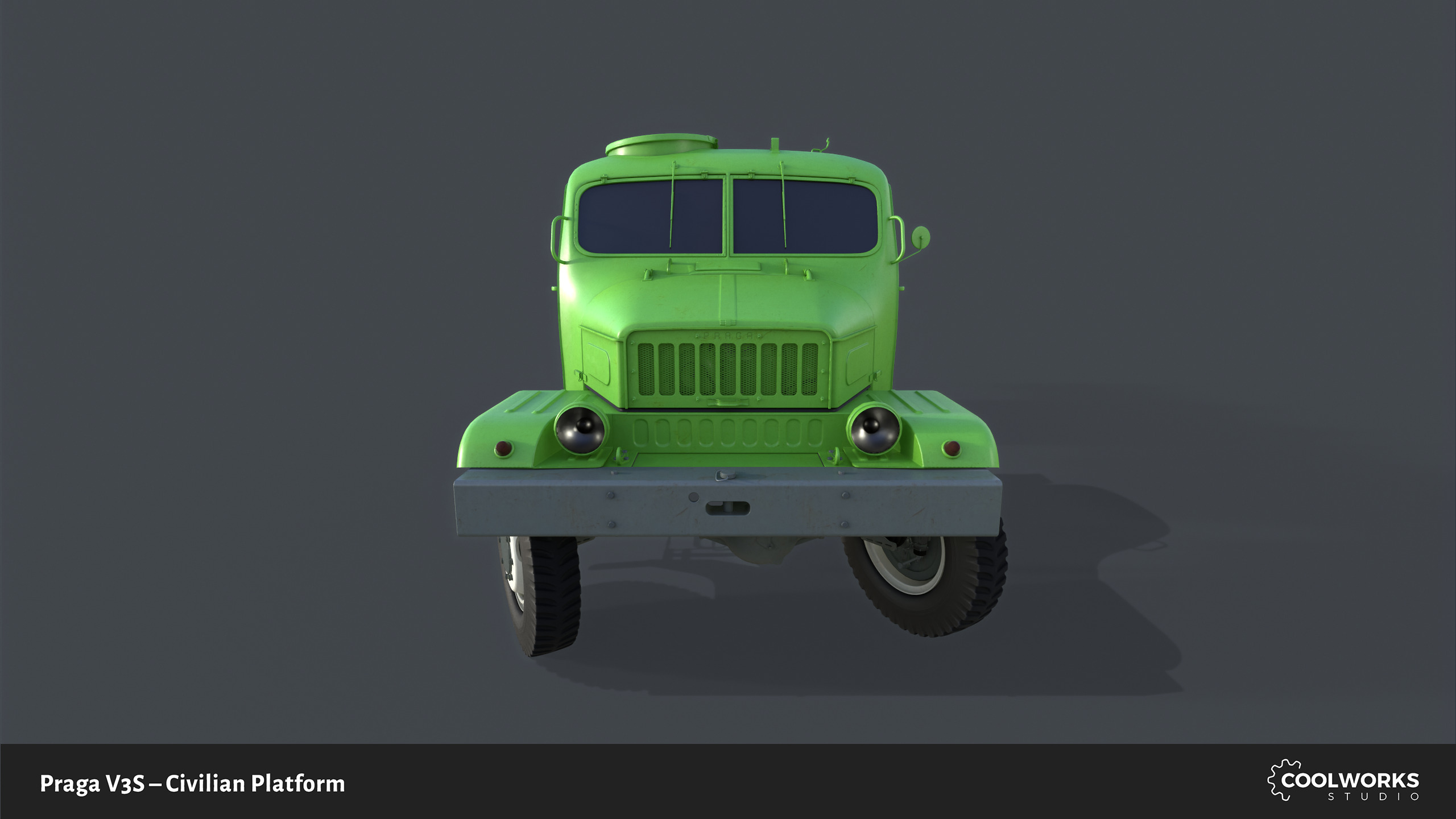 PV3S Truck Civilian Platform Free low-poly 3D model_8