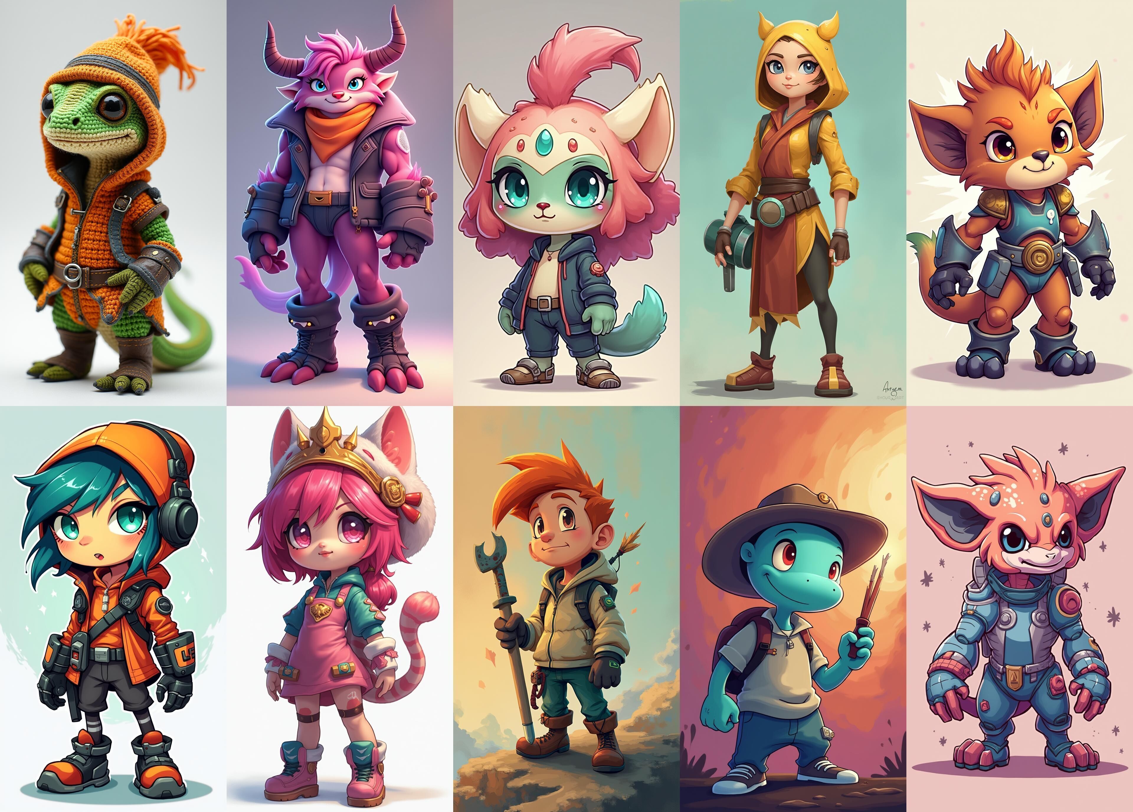 Strong Fantasy Hero bundle 13 pack 100 obj Low-poly 3D model_16