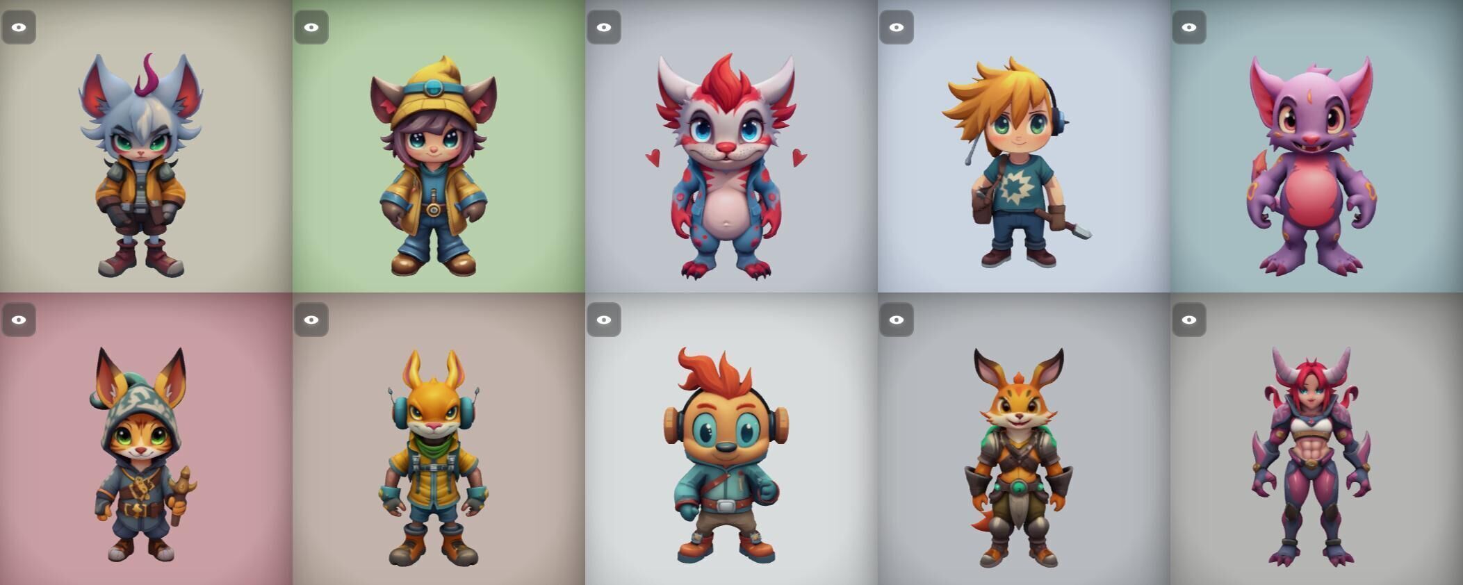 Strong Fantasy Hero bundle 10 pack 100 obj Low-poly 3D model_3