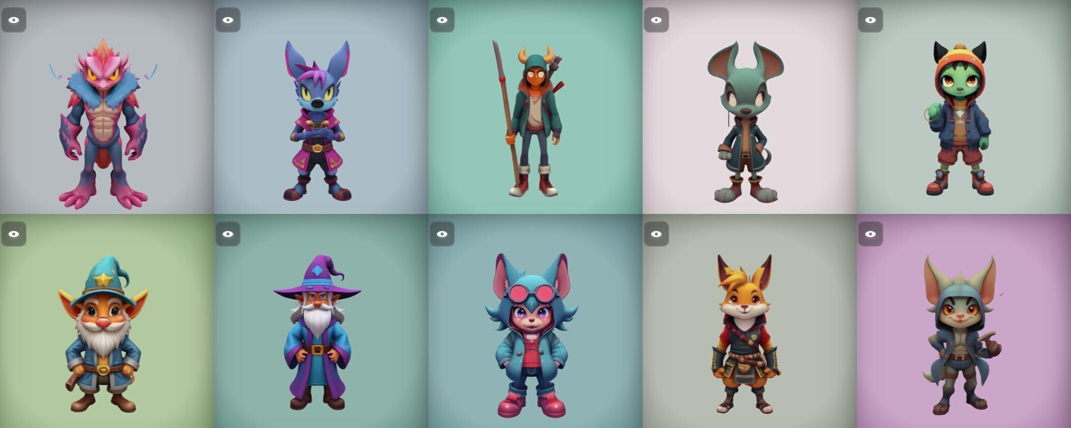 Strong Fantasy Hero bundle 10 pack 100 obj Low-poly 3D model_5