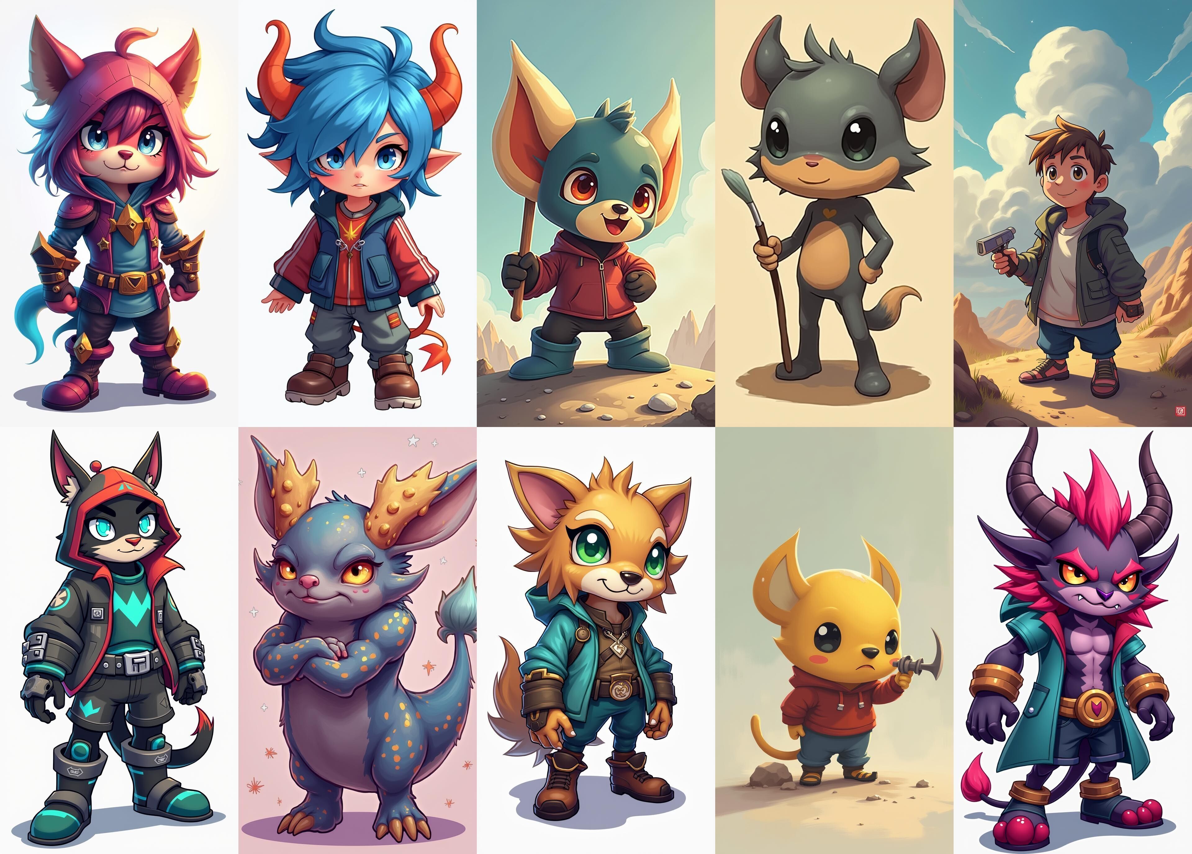 Strong Fantasy Hero bundle 10 pack 100 obj Low-poly 3D model_16