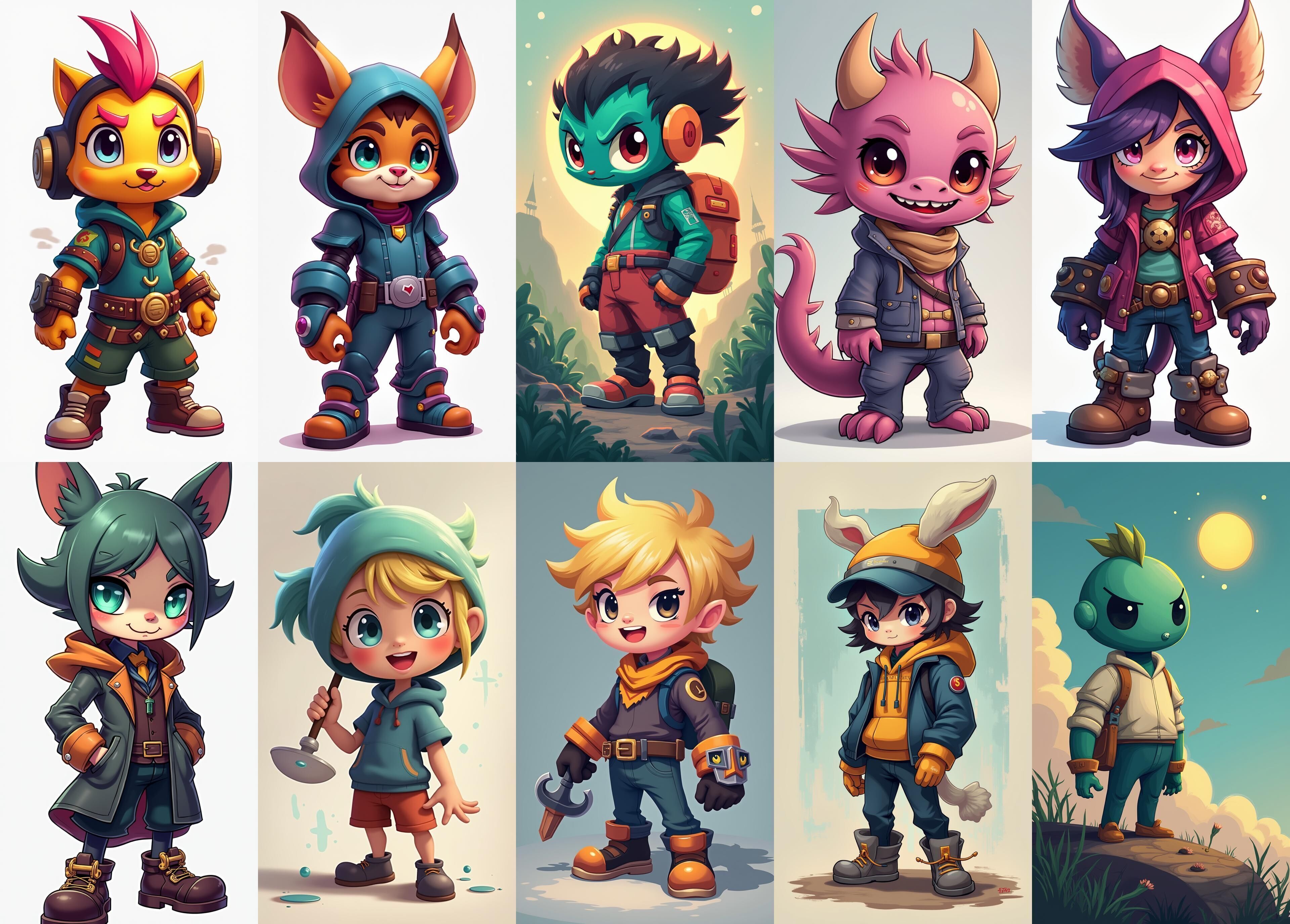 Strong Fantasy Hero bundle 10 pack 100 obj Low-poly 3D model_18