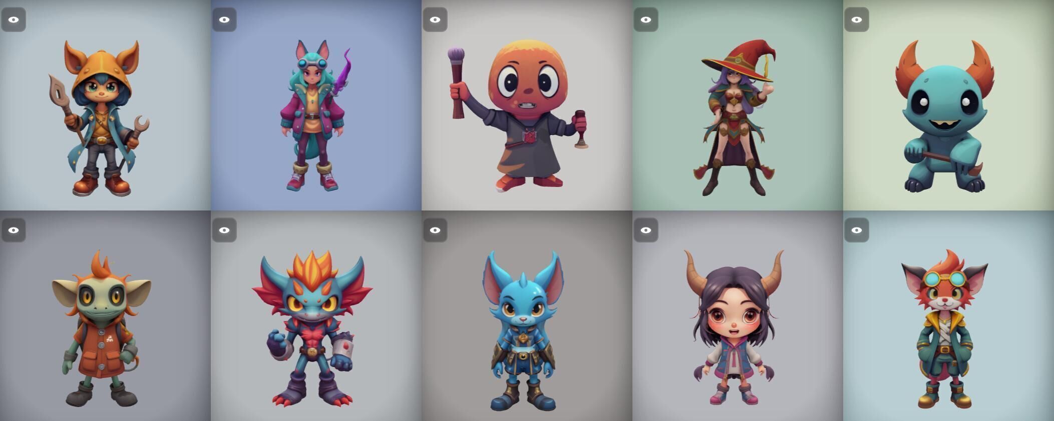 Strong Fantasy Hero bundle 10 pack 100 obj Low-poly 3D model_11