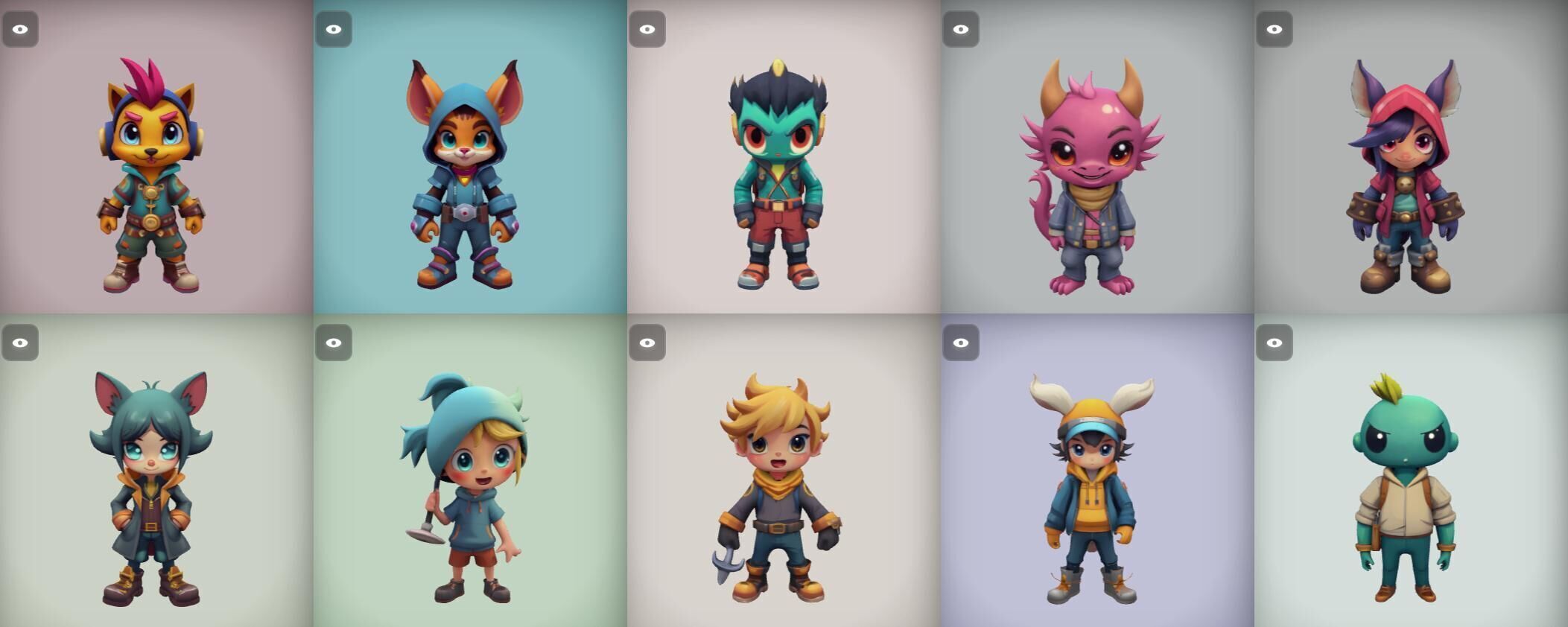 Strong Fantasy Hero bundle 10 pack 100 obj Low-poly 3D model_19