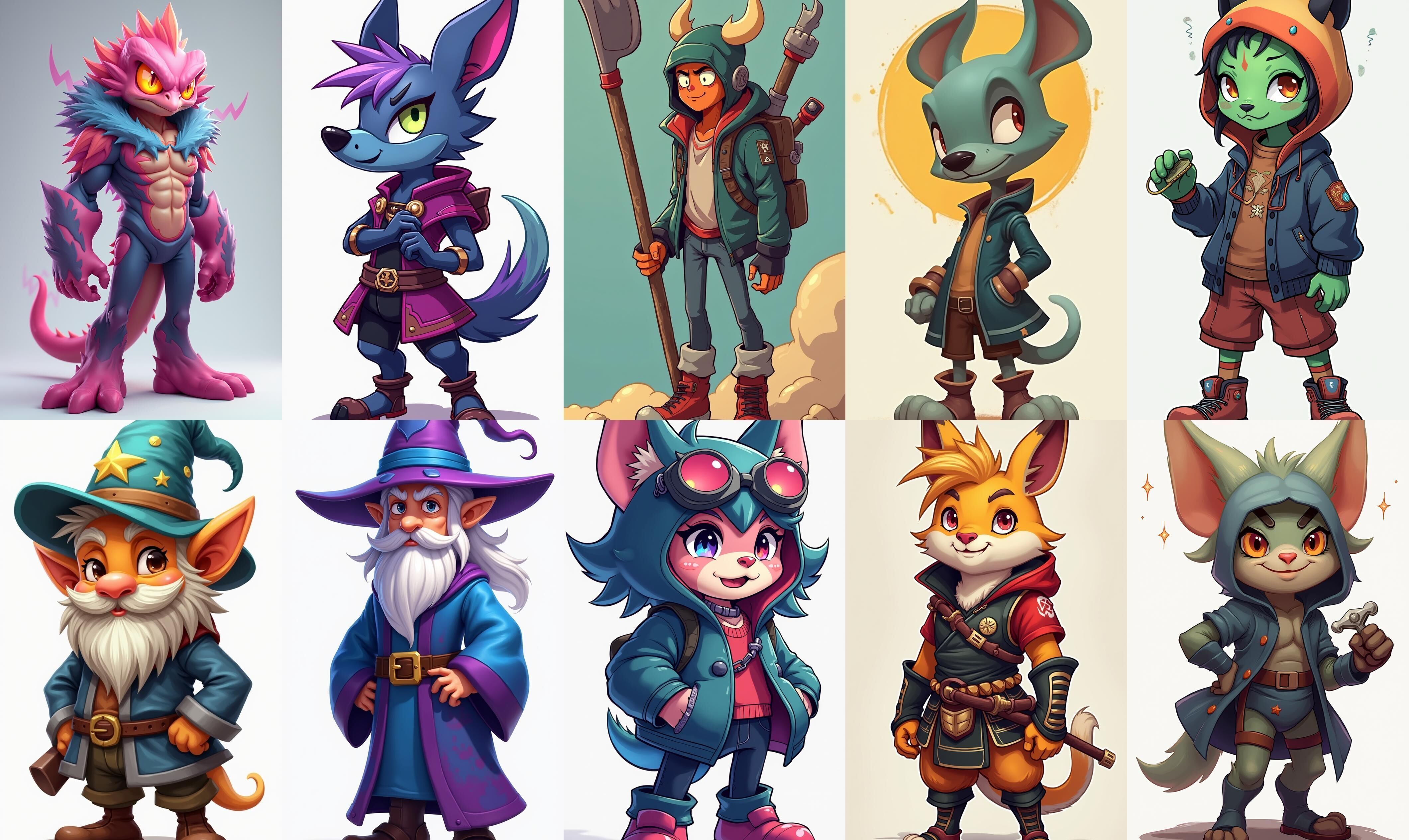 Strong Fantasy Hero bundle 10 pack 100 obj Low-poly 3D model_4