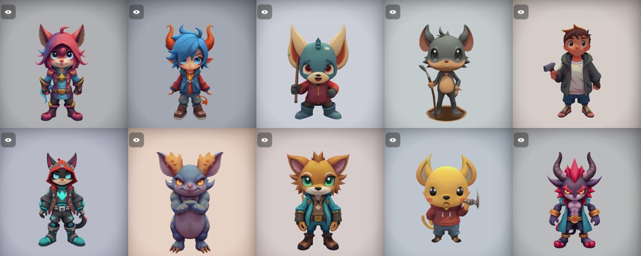 Strong Fantasy Hero bundle 10 pack 100 obj Low-poly 3D model_17