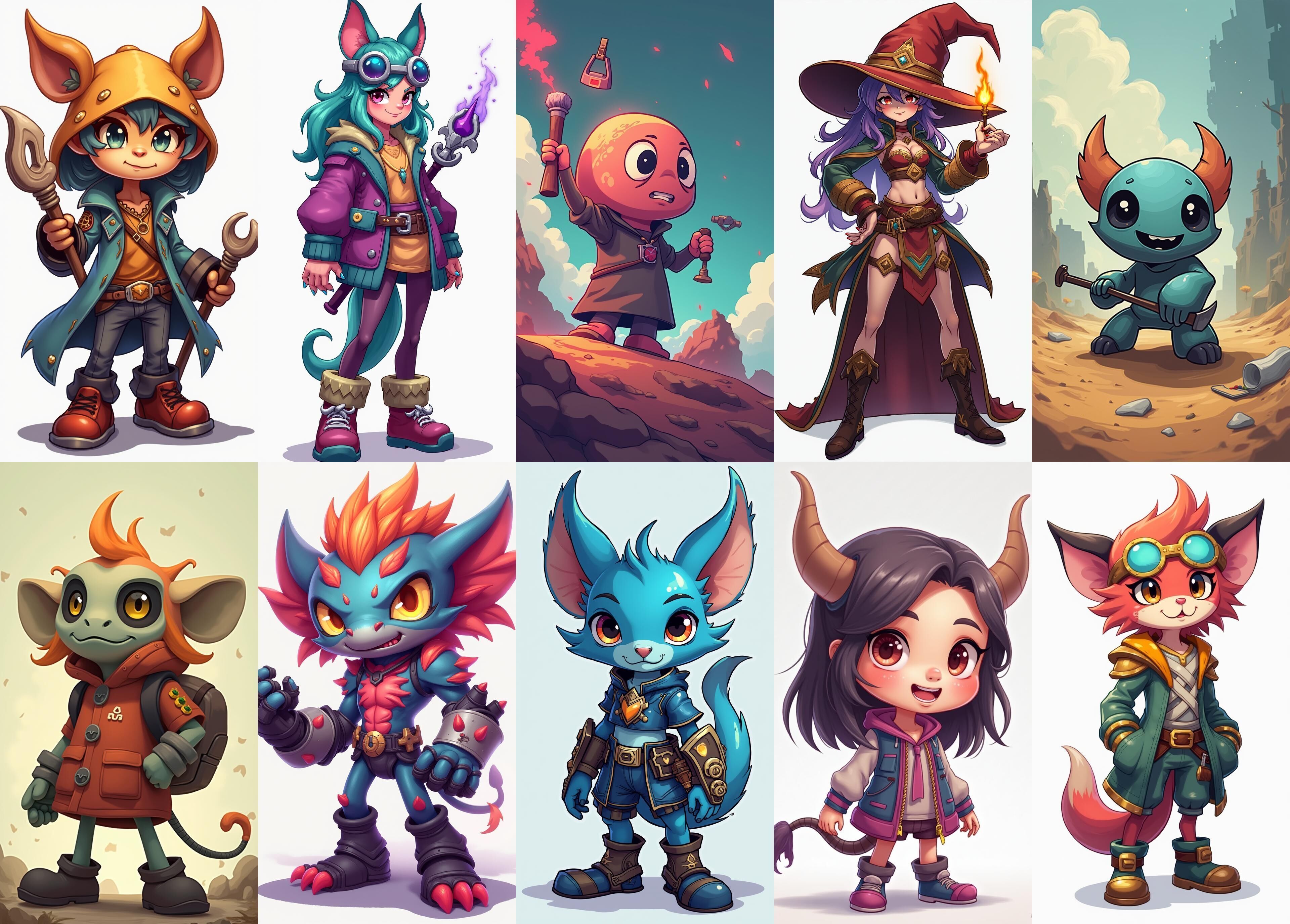 Strong Fantasy Hero bundle 10 pack 100 obj Low-poly 3D model_10