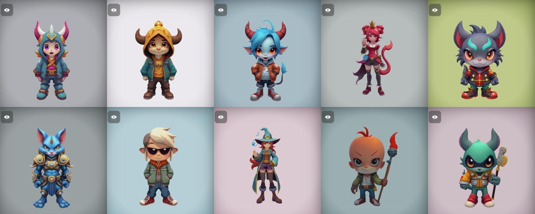 Strong Fantasy Hero bundle 10 pack 100 obj Low-poly 3D model_13