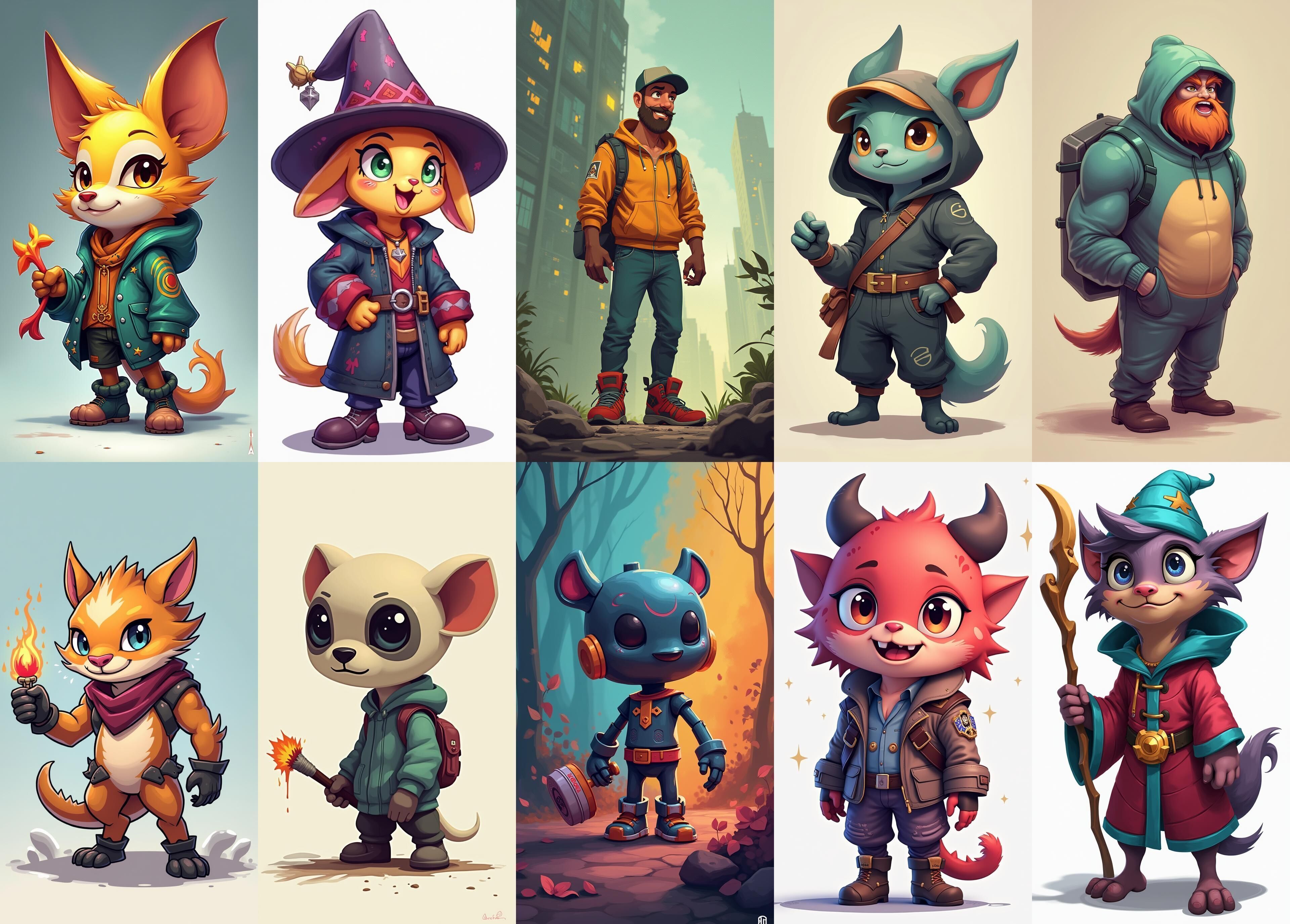 Strong Fantasy Hero bundle 10 pack 100 obj Low-poly 3D model_8