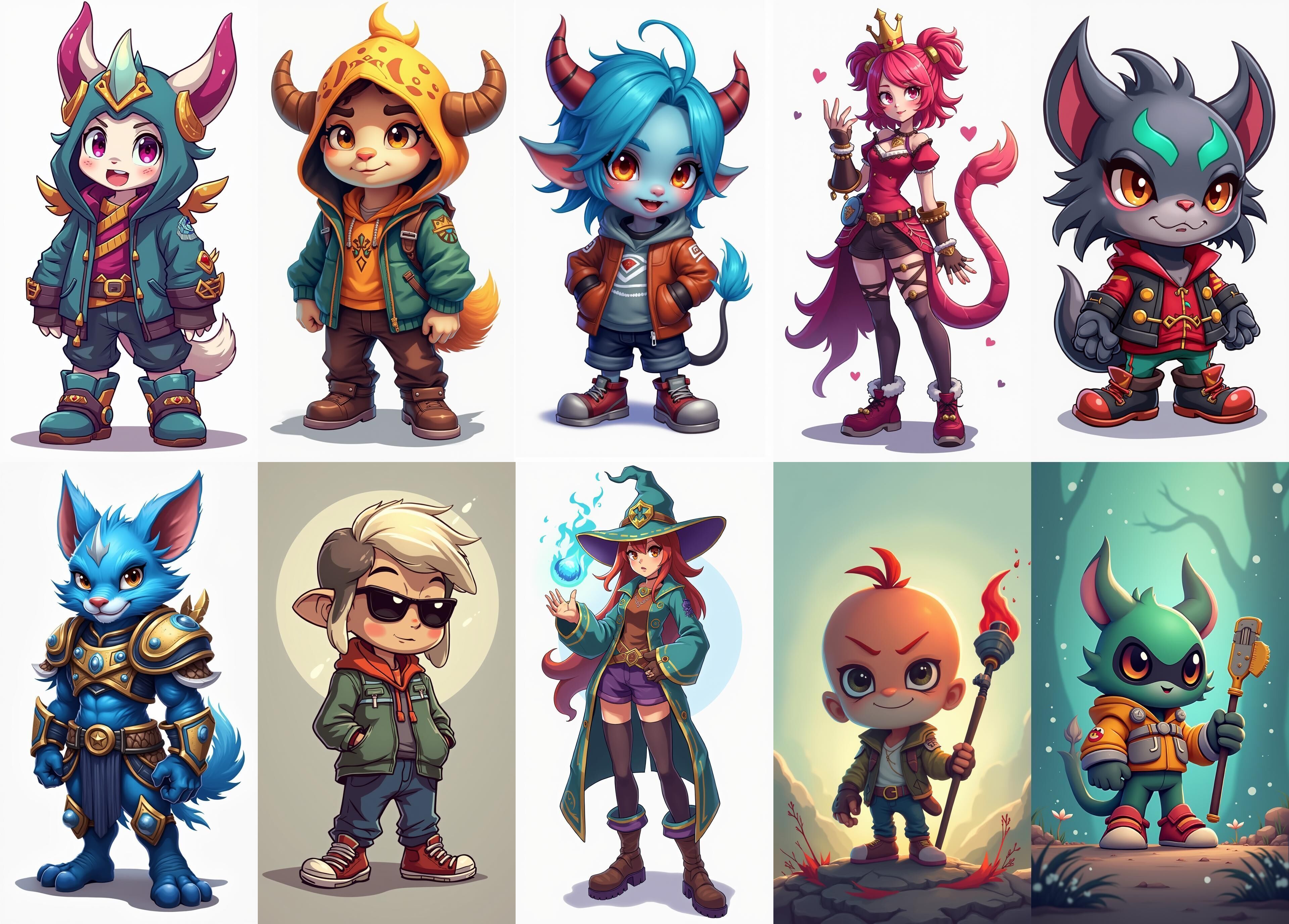 Strong Fantasy Hero bundle 10 pack 100 obj Low-poly 3D model_12