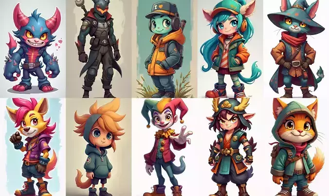 Strong Fantasy Hero bundle 10 pack 100 obj