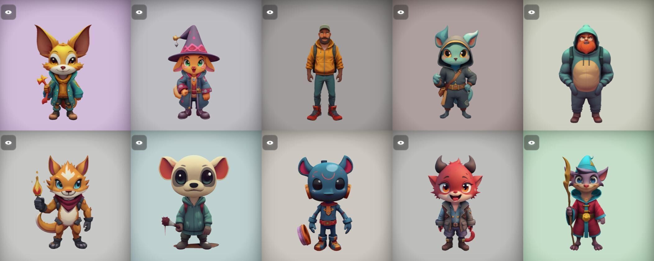 Strong Fantasy Hero bundle 10 pack 100 obj Low-poly 3D model_9