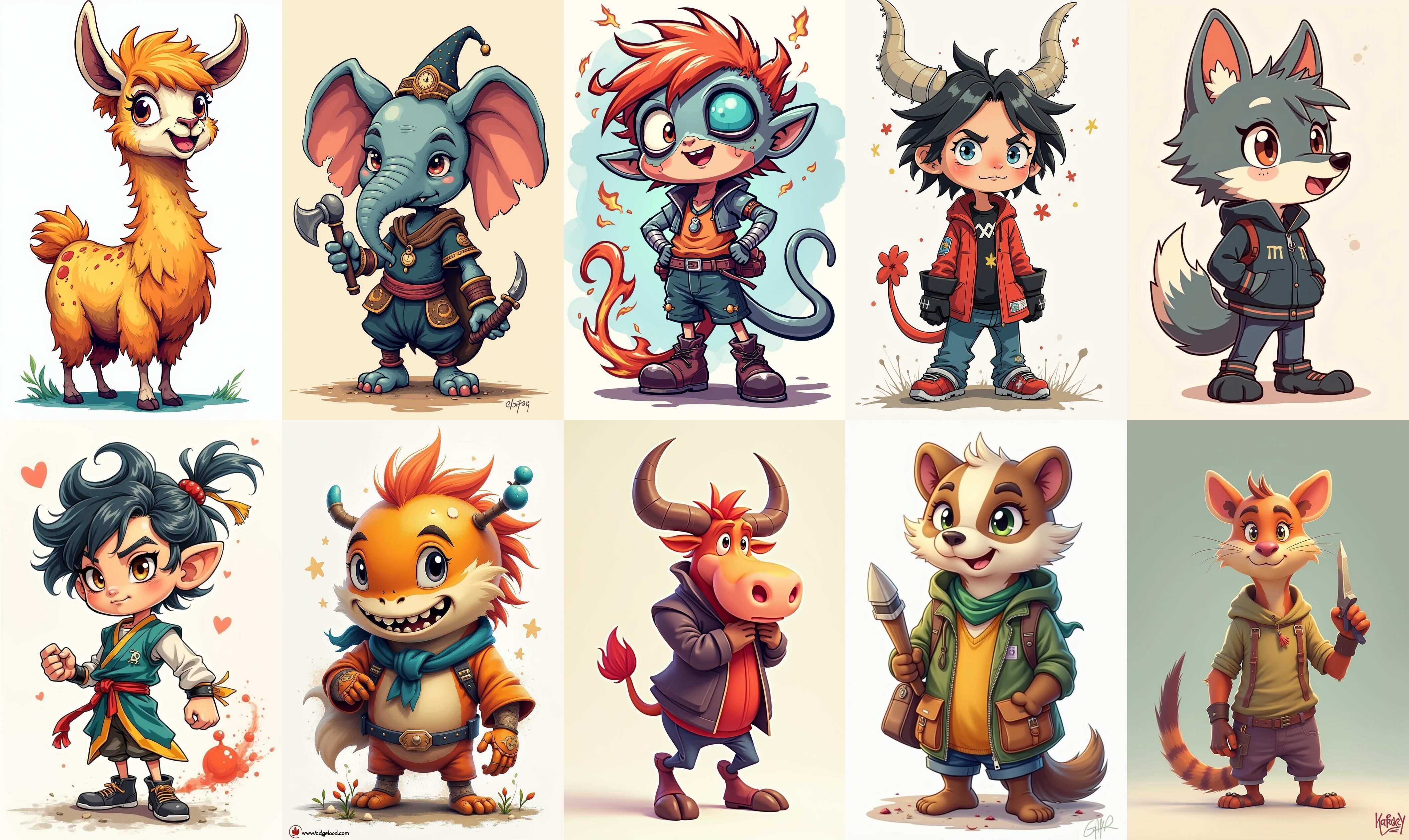 monster bundle 3 pack 100 fbx Low-poly 3D model_4