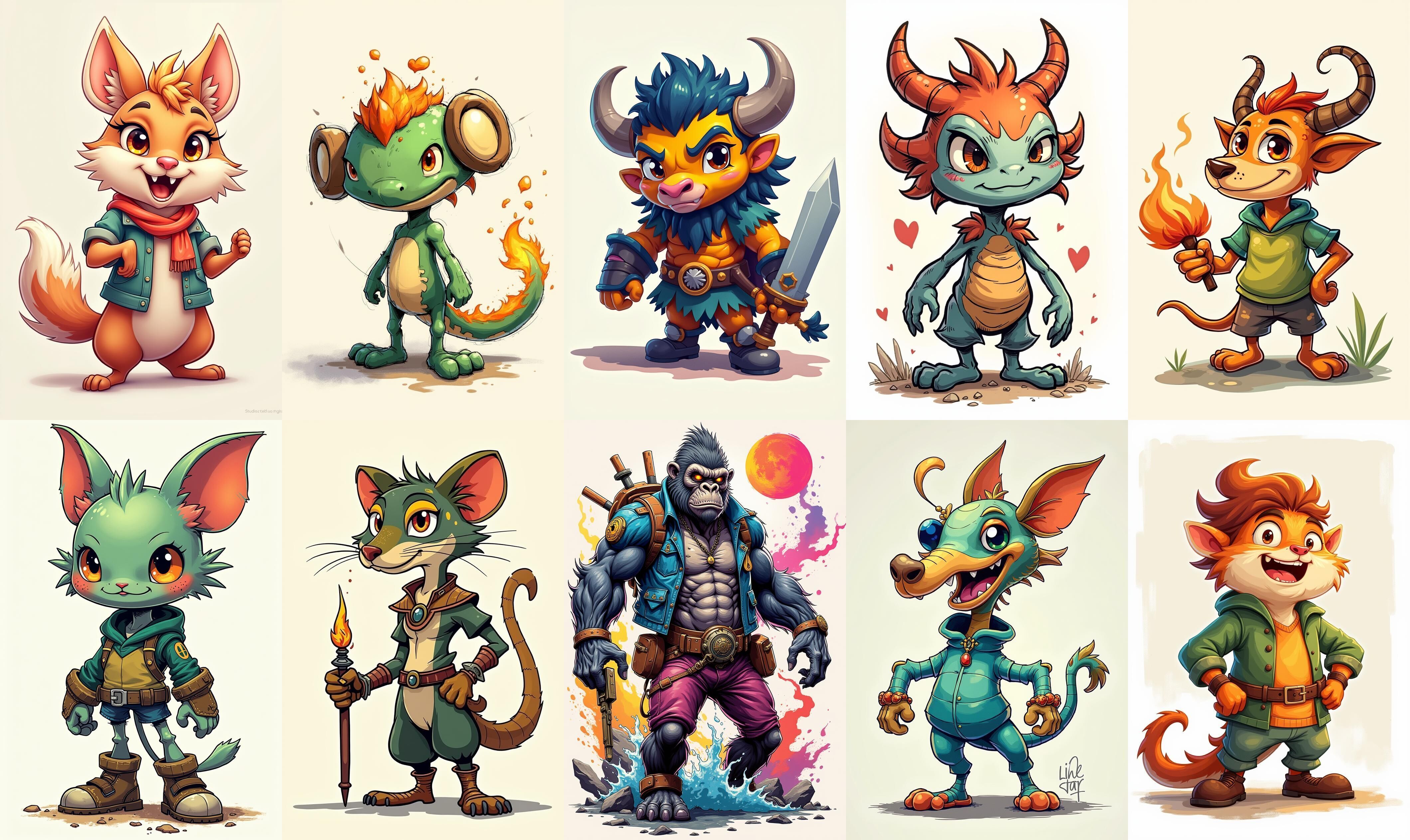 monster bundle 3 pack 100 fbx Low-poly 3D model_14