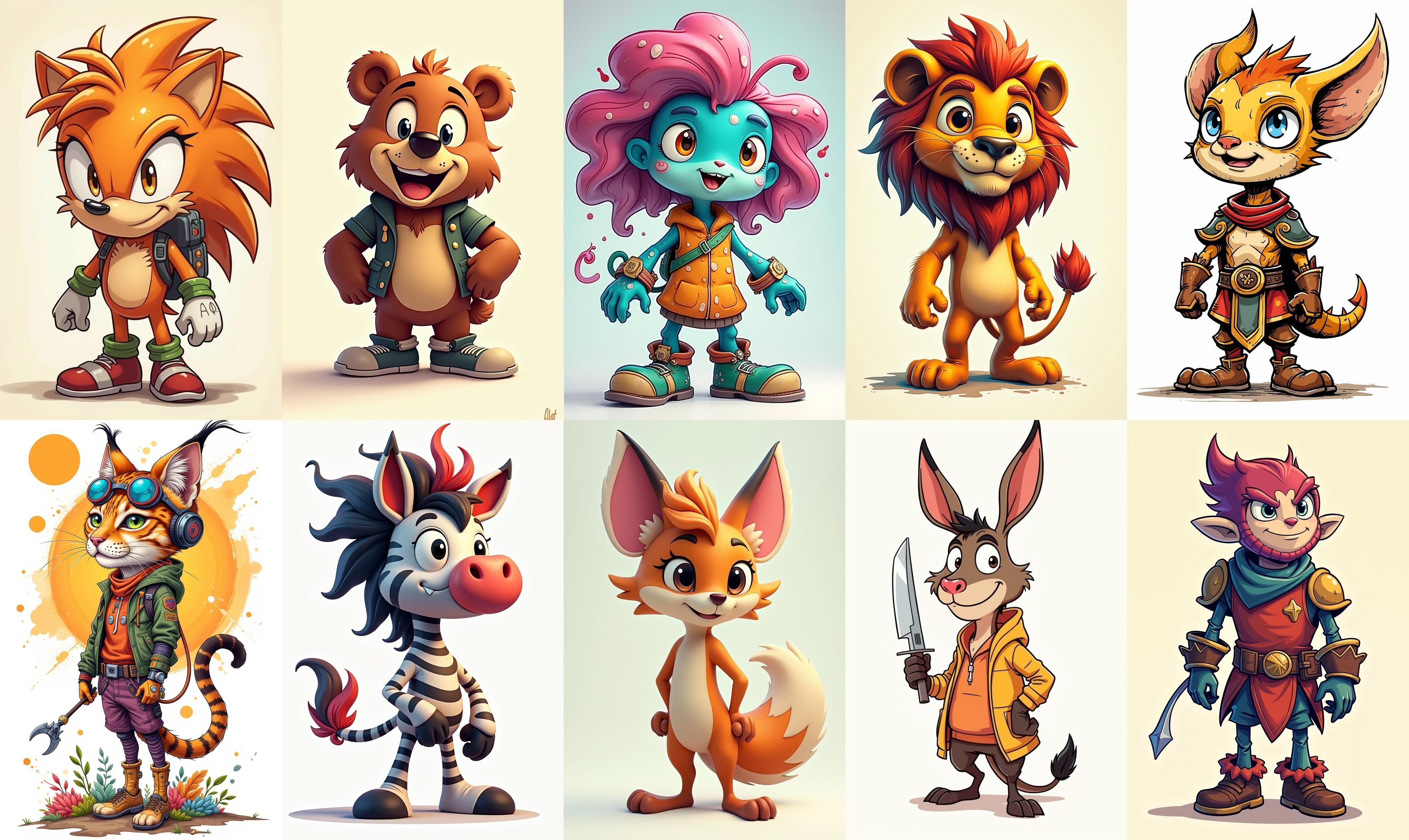 monster bundle 3 pack 100 fbx Low-poly 3D model_6