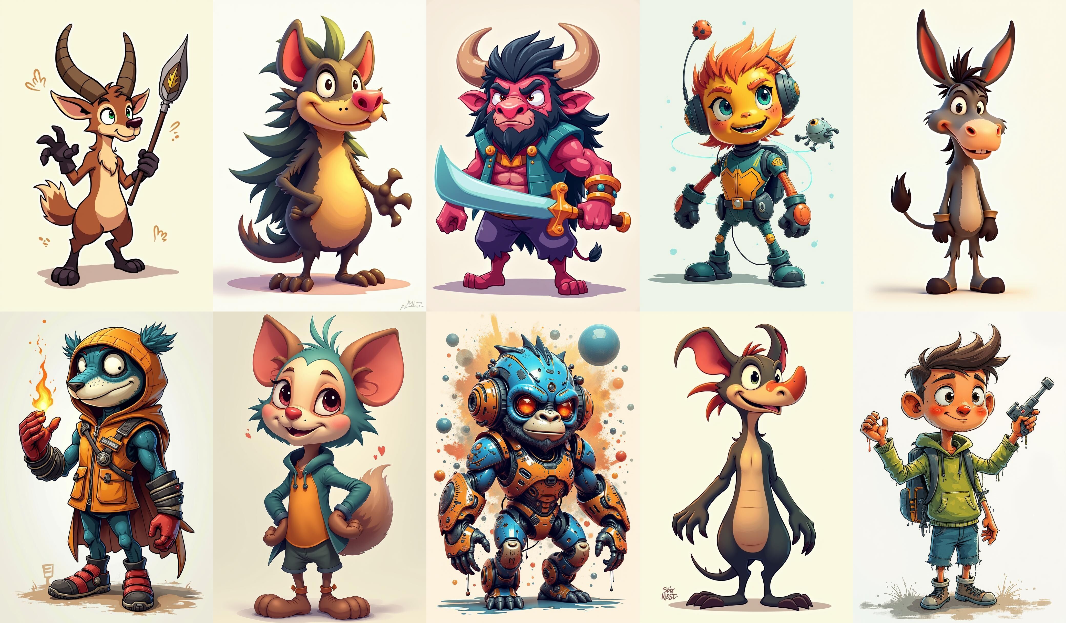 monster bundle 3 pack 100 fbx Low-poly 3D model_12