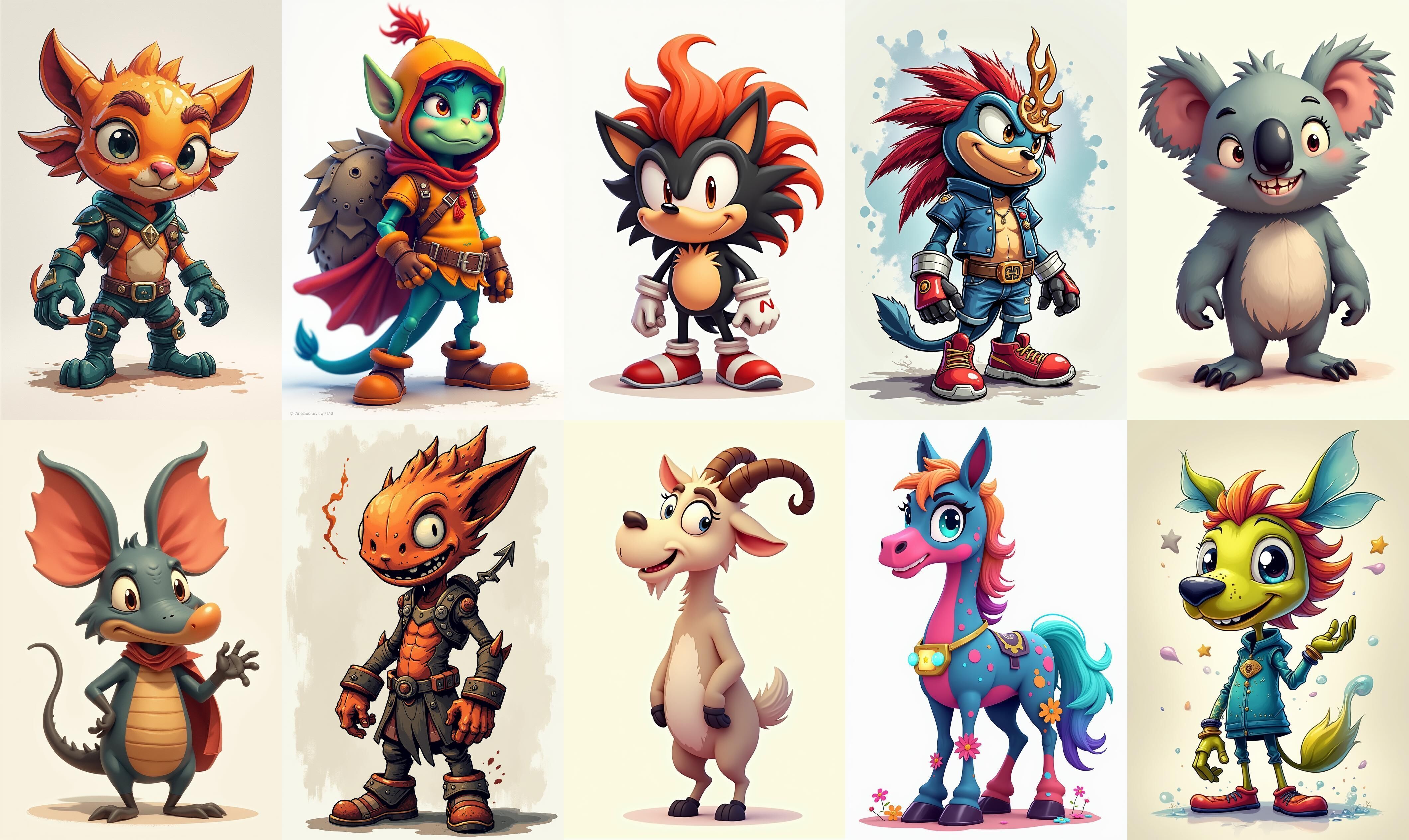 monster bundle 3 pack 100 fbx Low-poly 3D model_8