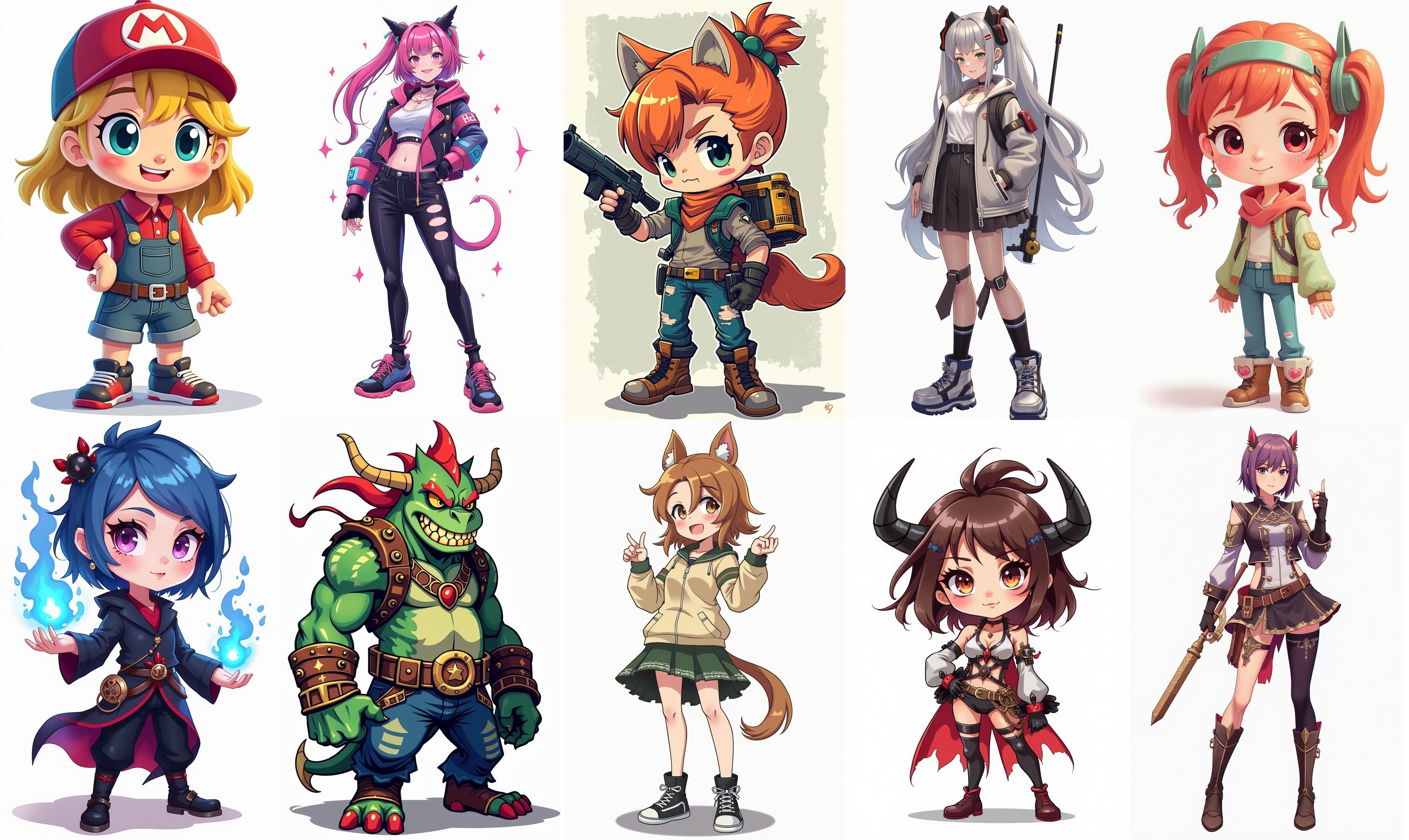 Mega Character  bundle 9 pack 100 fbx Low-poly 3D model_8