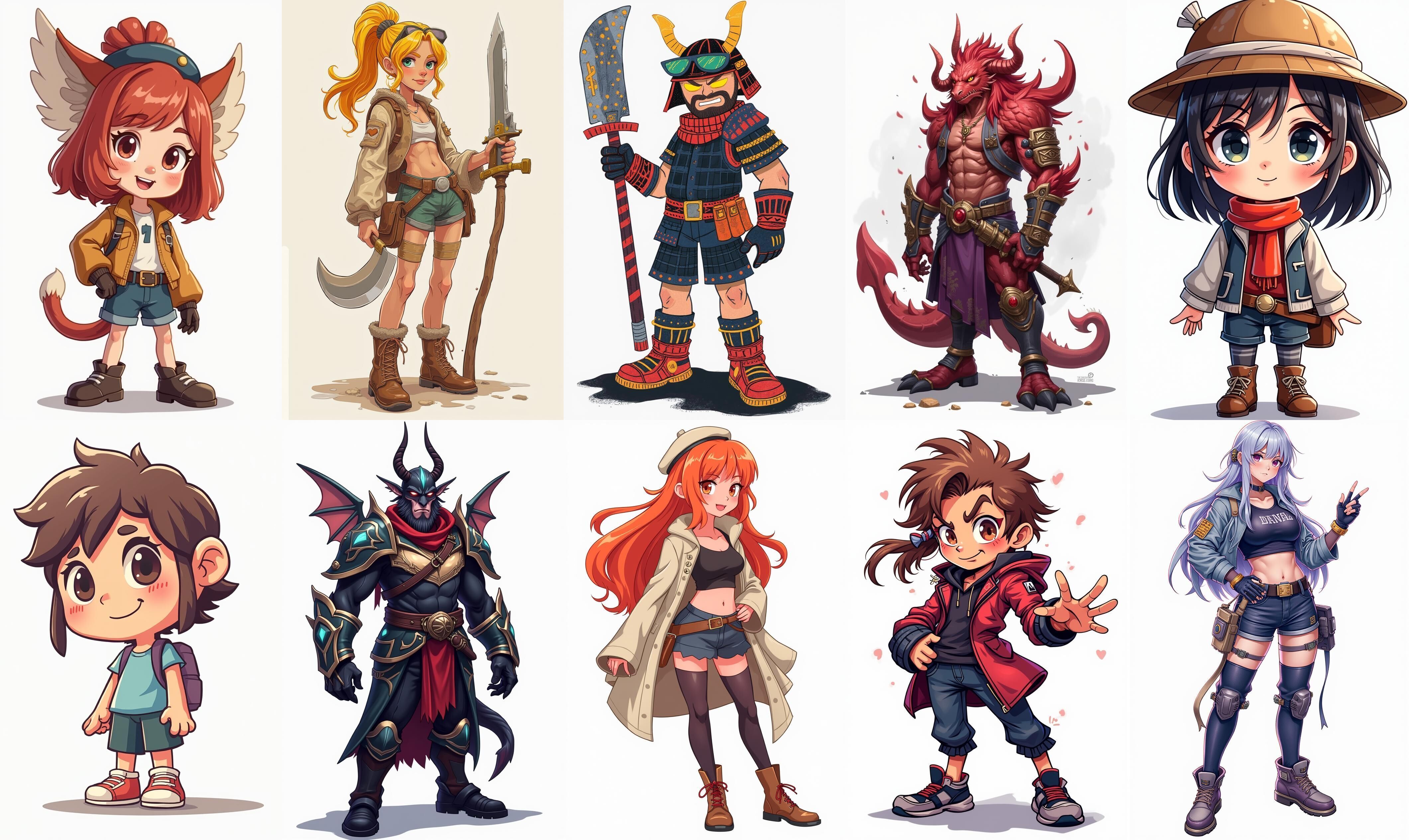 Mega Character  bundle 9 pack 100 fbx Low-poly 3D model_2