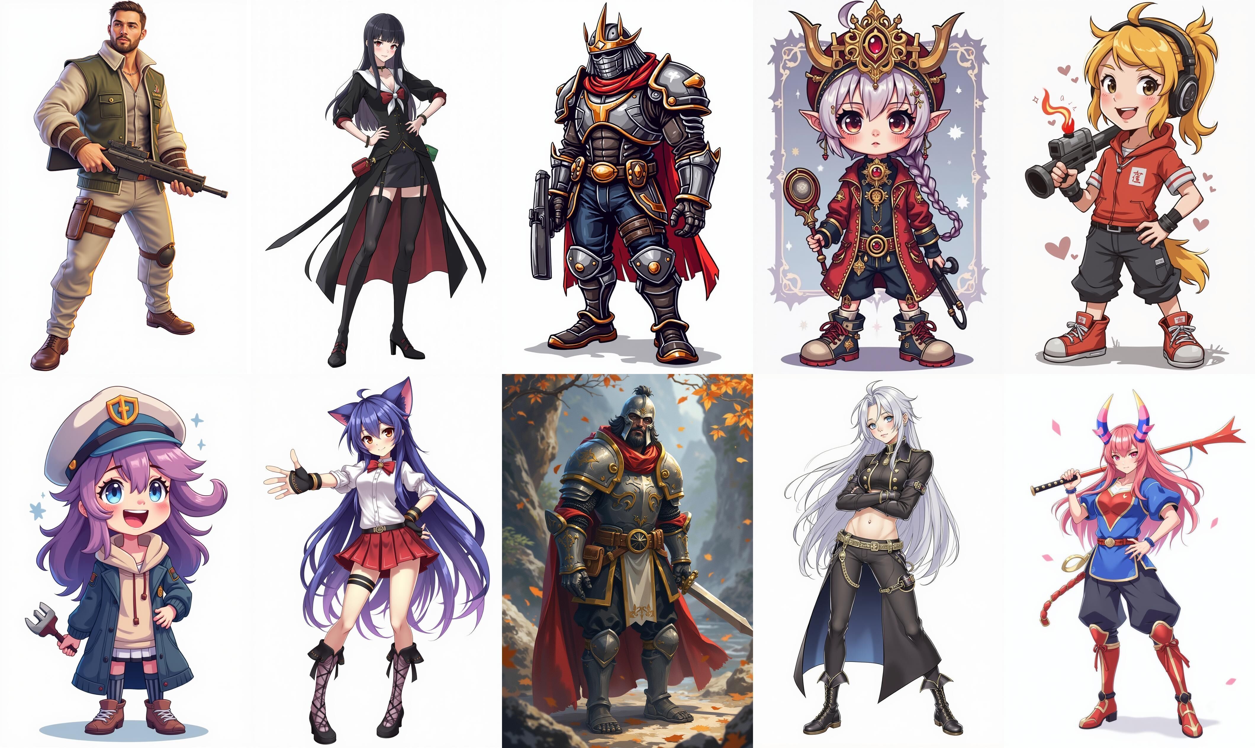 Mega Character  bundle 9 pack 100 fbx Low-poly 3D model_12