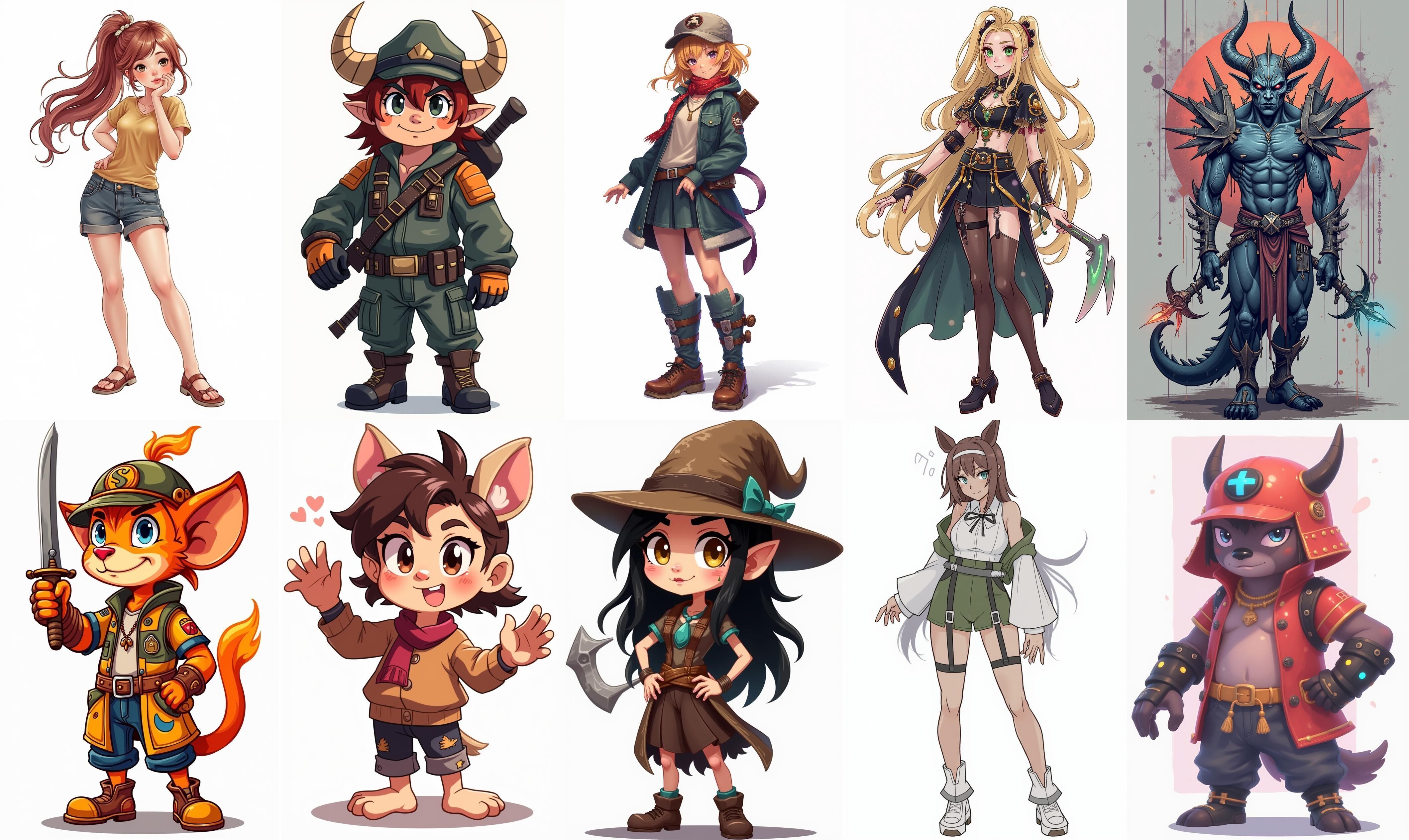 Mega Character  bundle 9 pack 100 fbx Low-poly 3D model_16