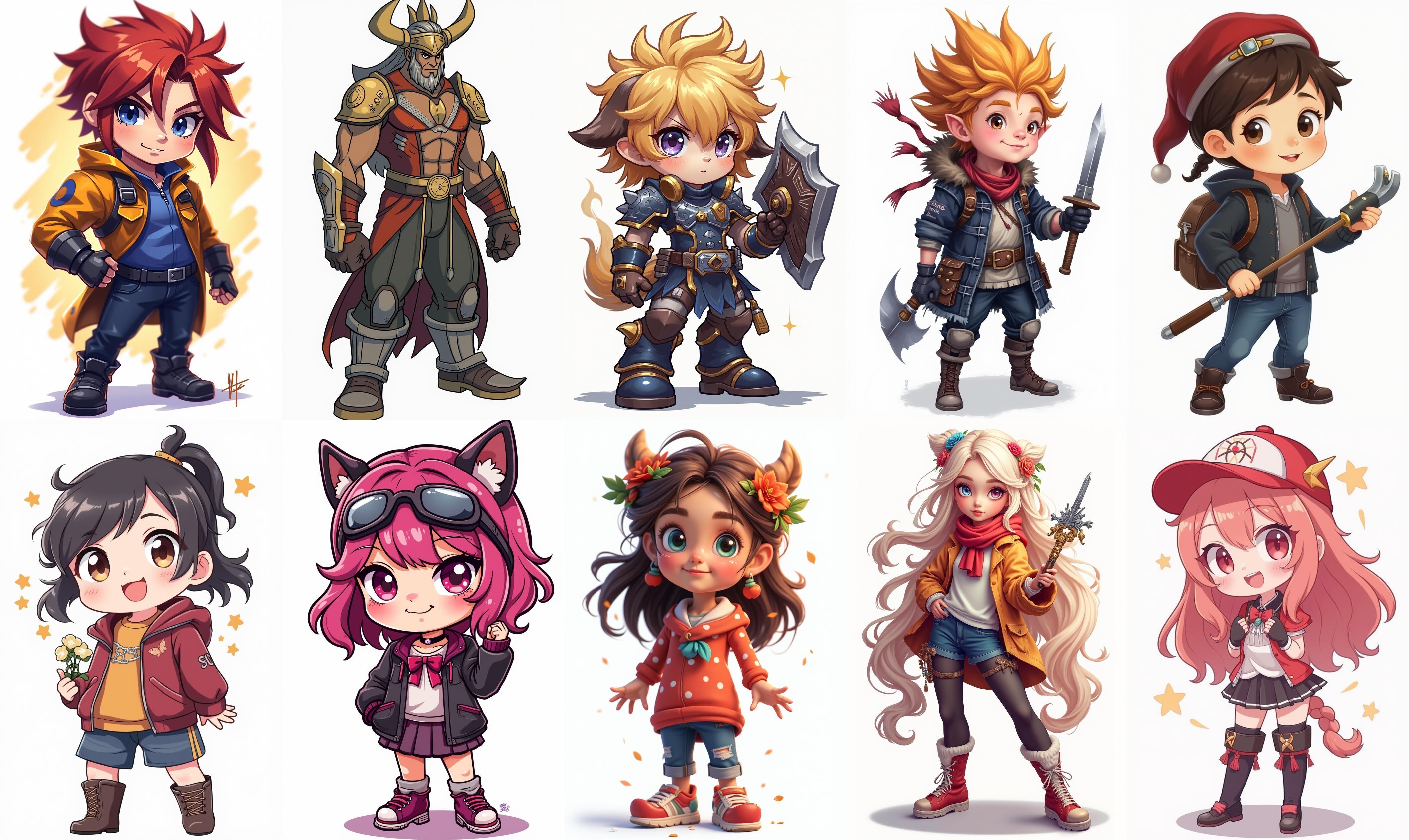 Mega Character  bundle 9 pack 100 fbx Low-poly 3D model_18