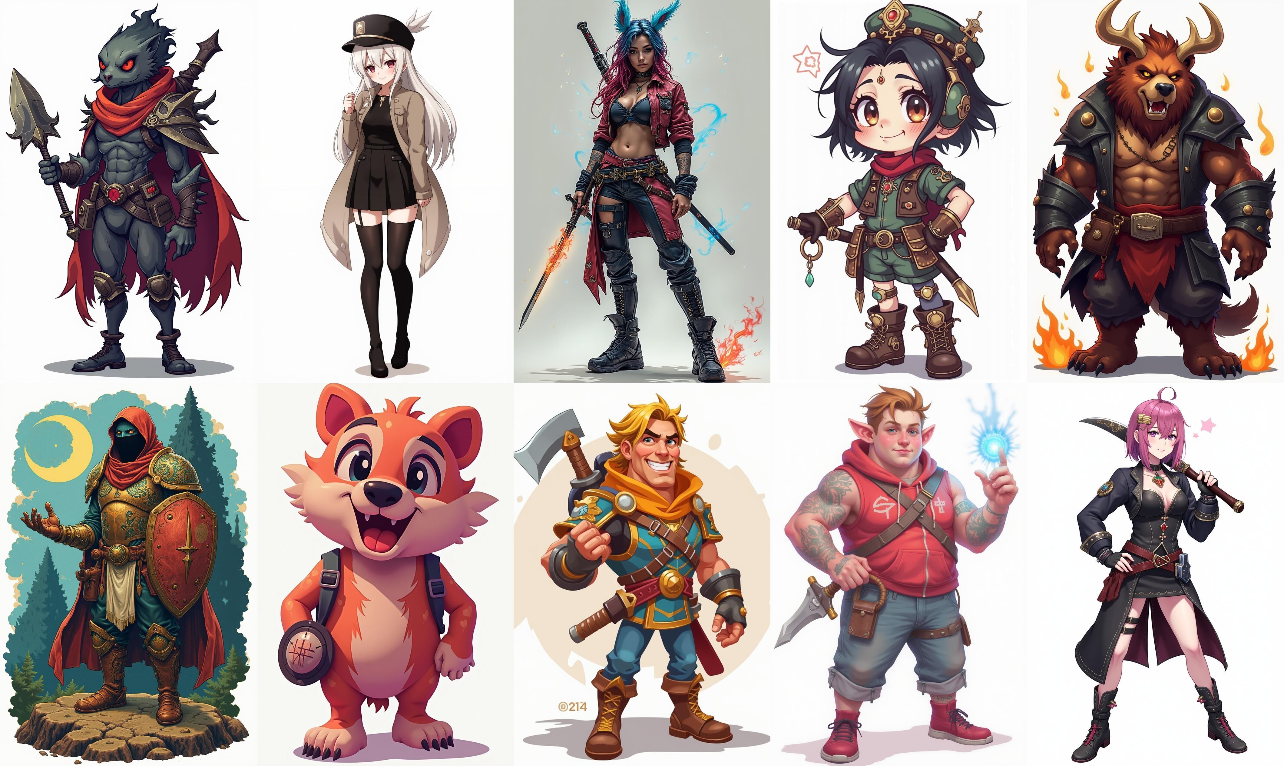 Mega Character  bundle 9 pack 100 fbx Low-poly 3D model_6