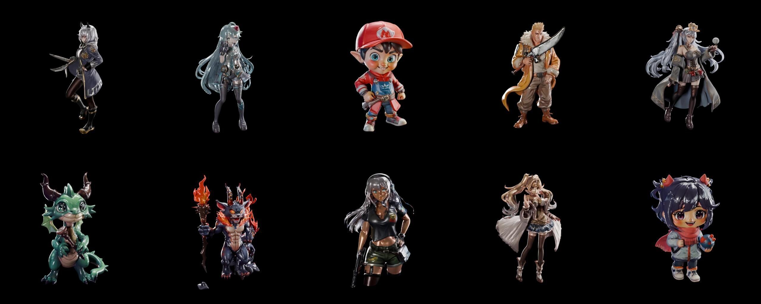 Mega Character  bundle 9 pack 100 fbx Low-poly 3D model_5