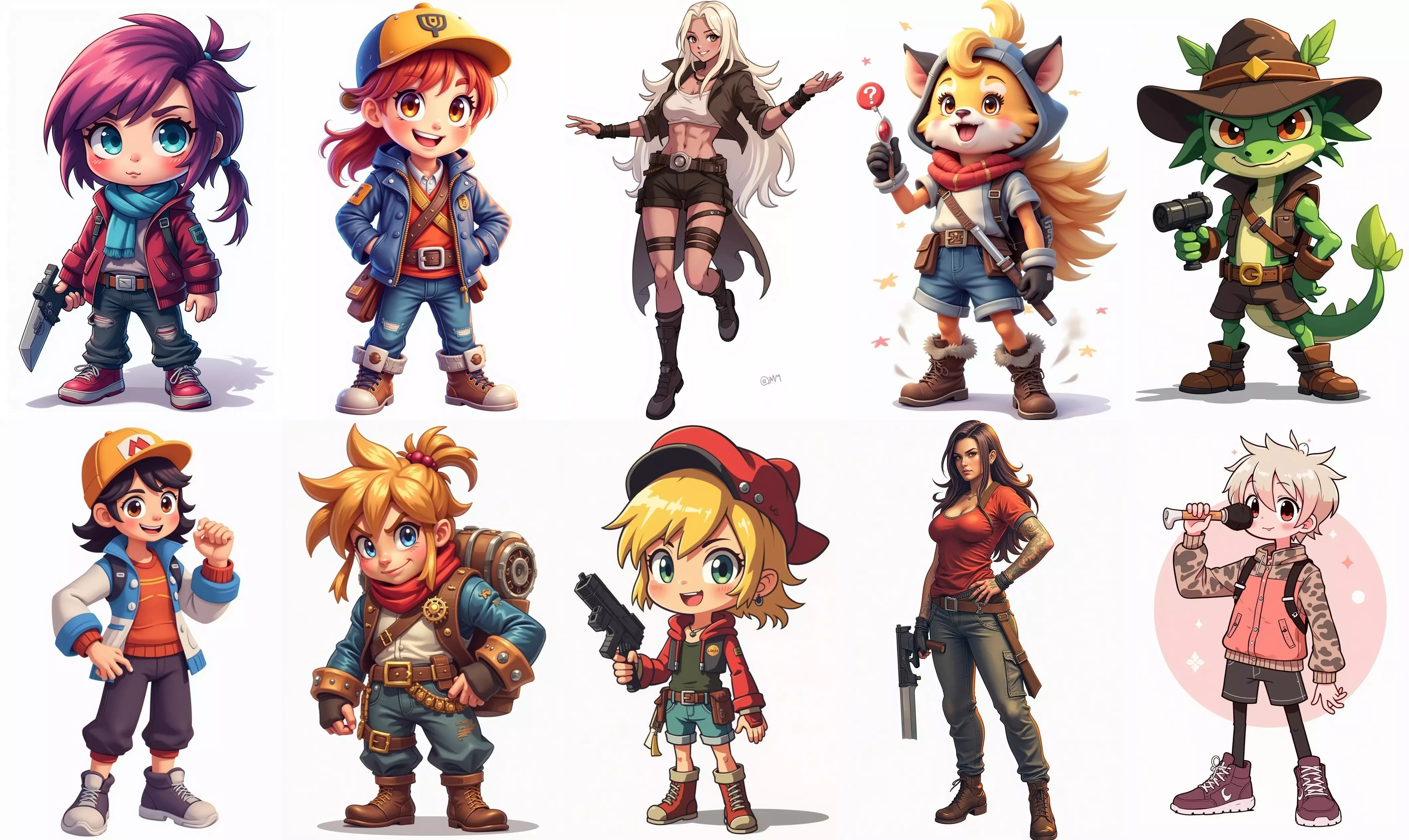 Mega Character  bundle 7 pack 100 fbx Low-poly 3D model_0
