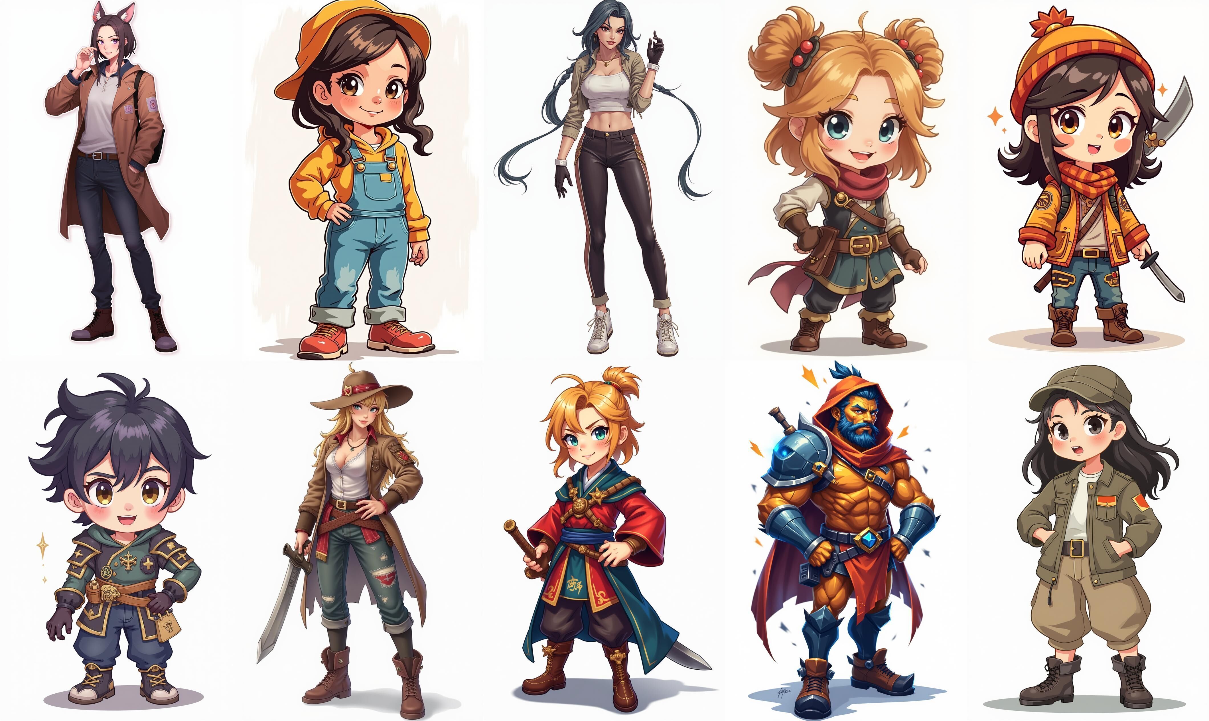 Mega Character  bundle 7 pack 100 fbx Low-poly 3D model_2