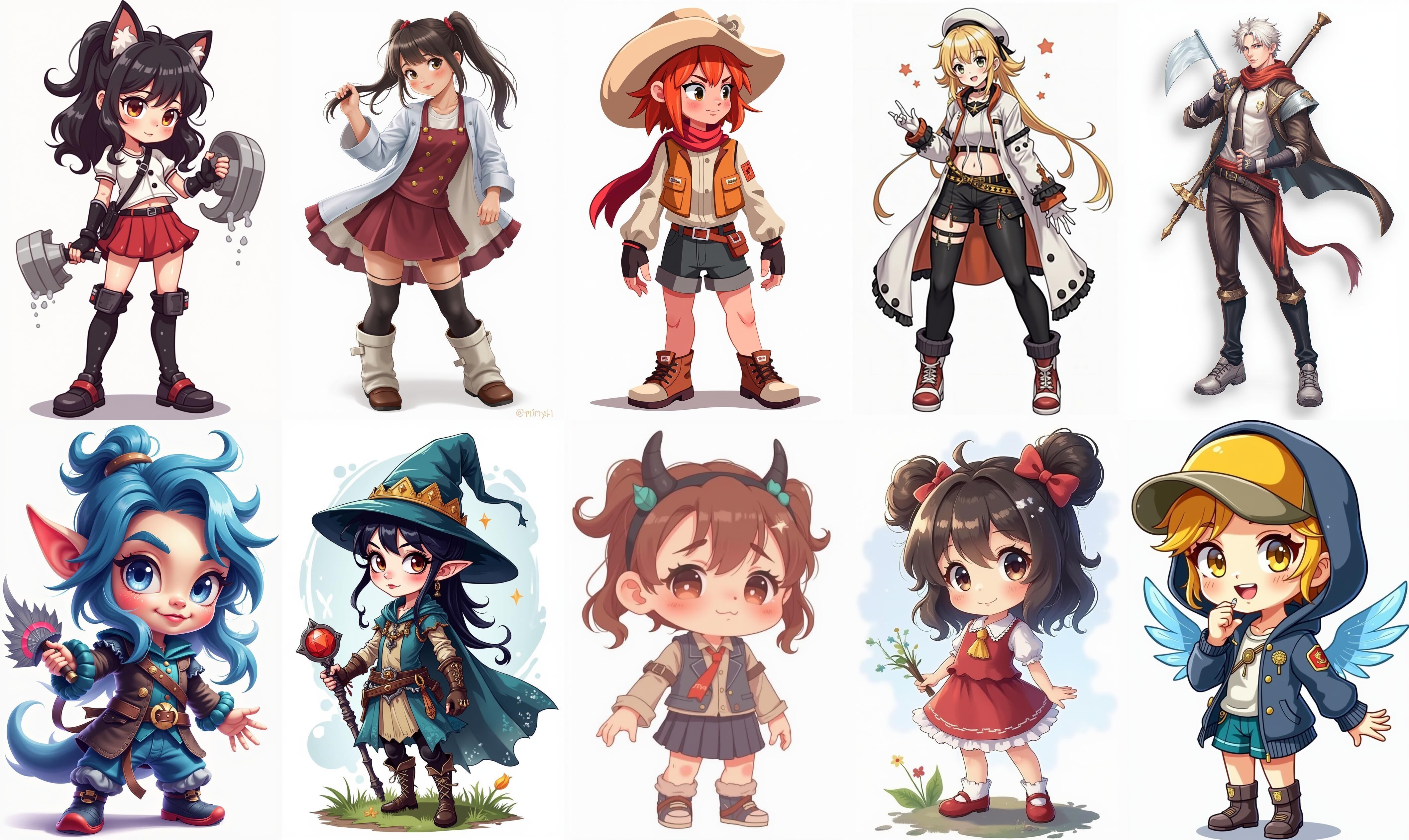 Mega Character  bundle 7 pack 100 fbx Low-poly 3D model_15