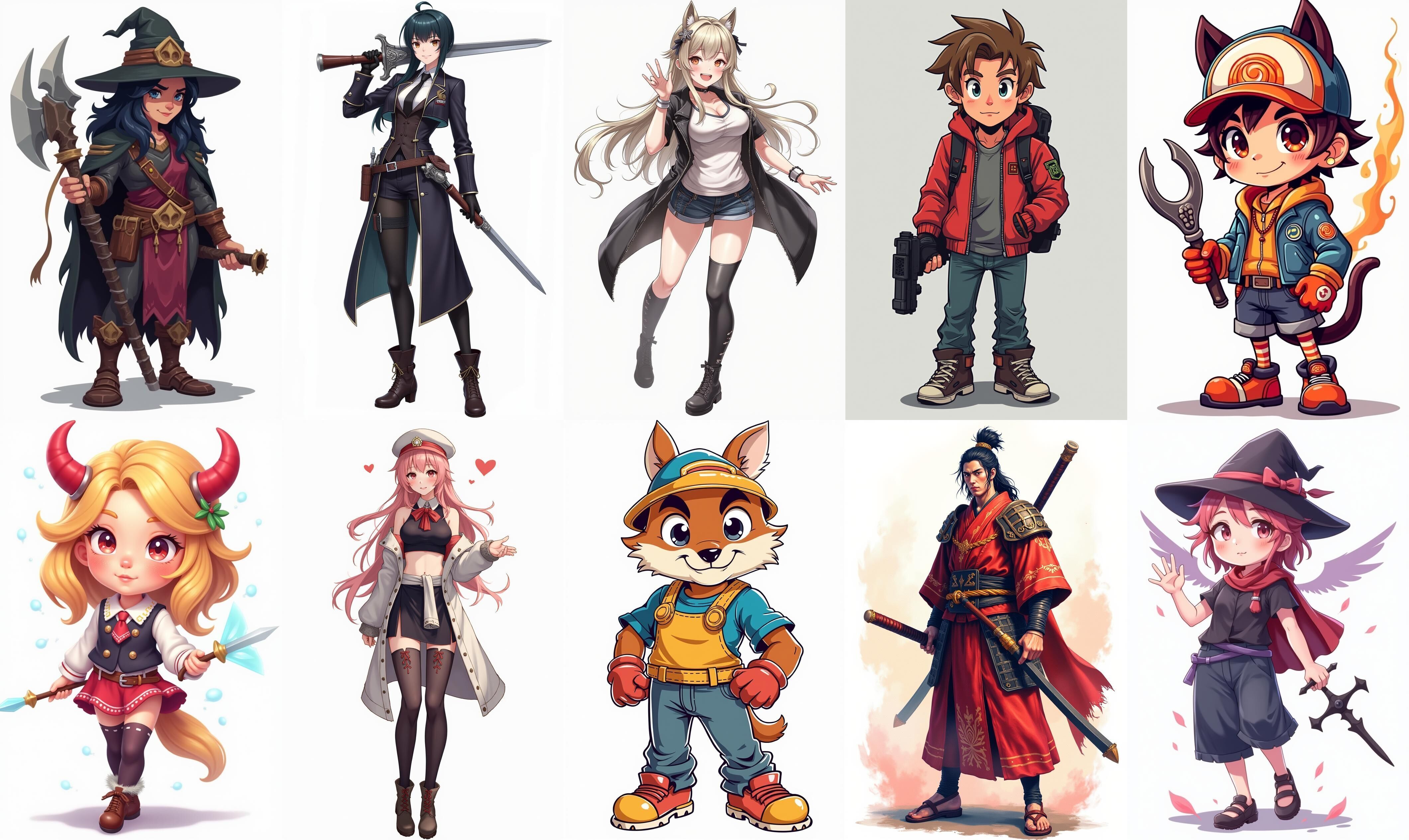 Mega Character  bundle 7 pack 100 fbx Low-poly 3D model_5