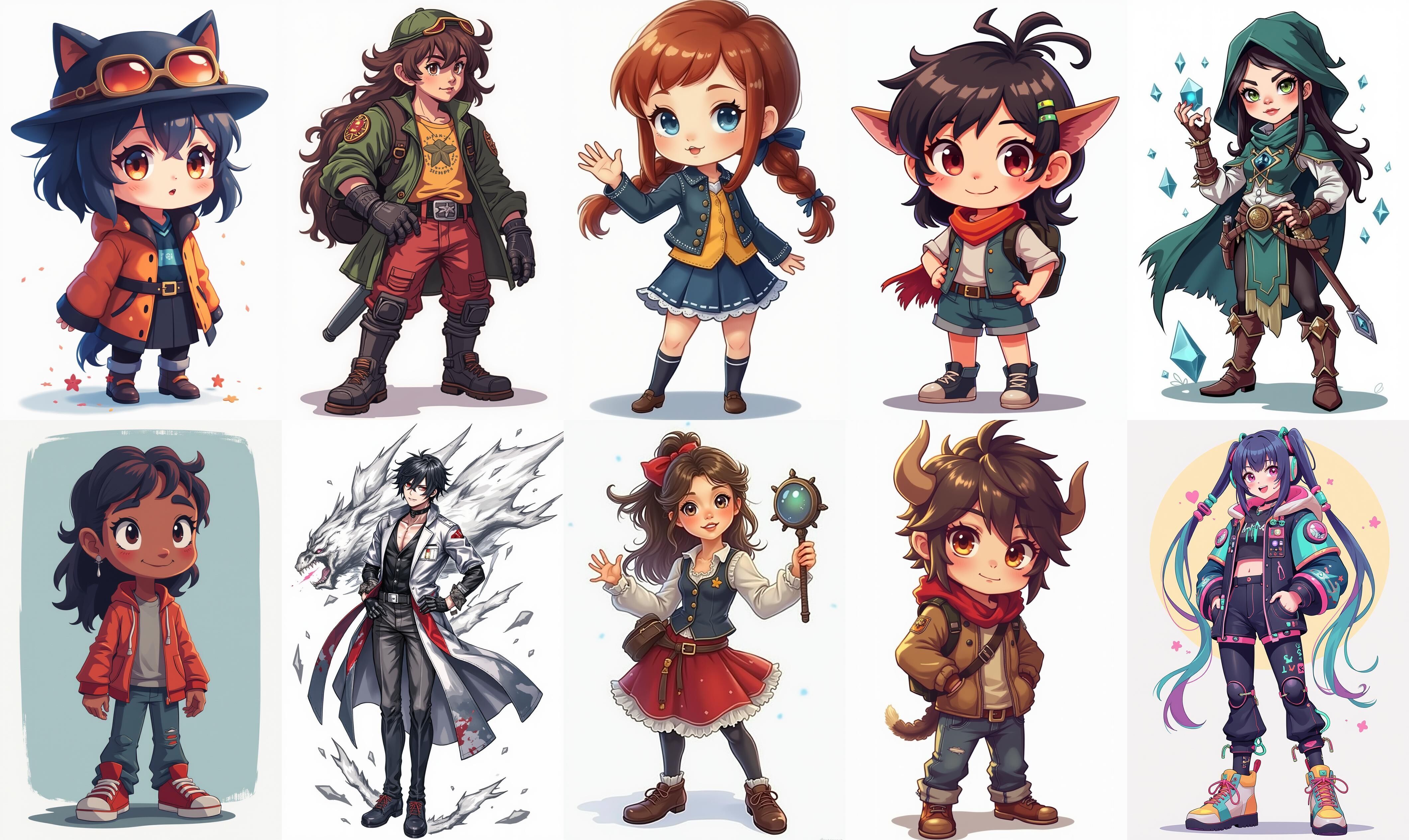 Mega Character  bundle 7 pack 100 fbx Low-poly 3D model_3