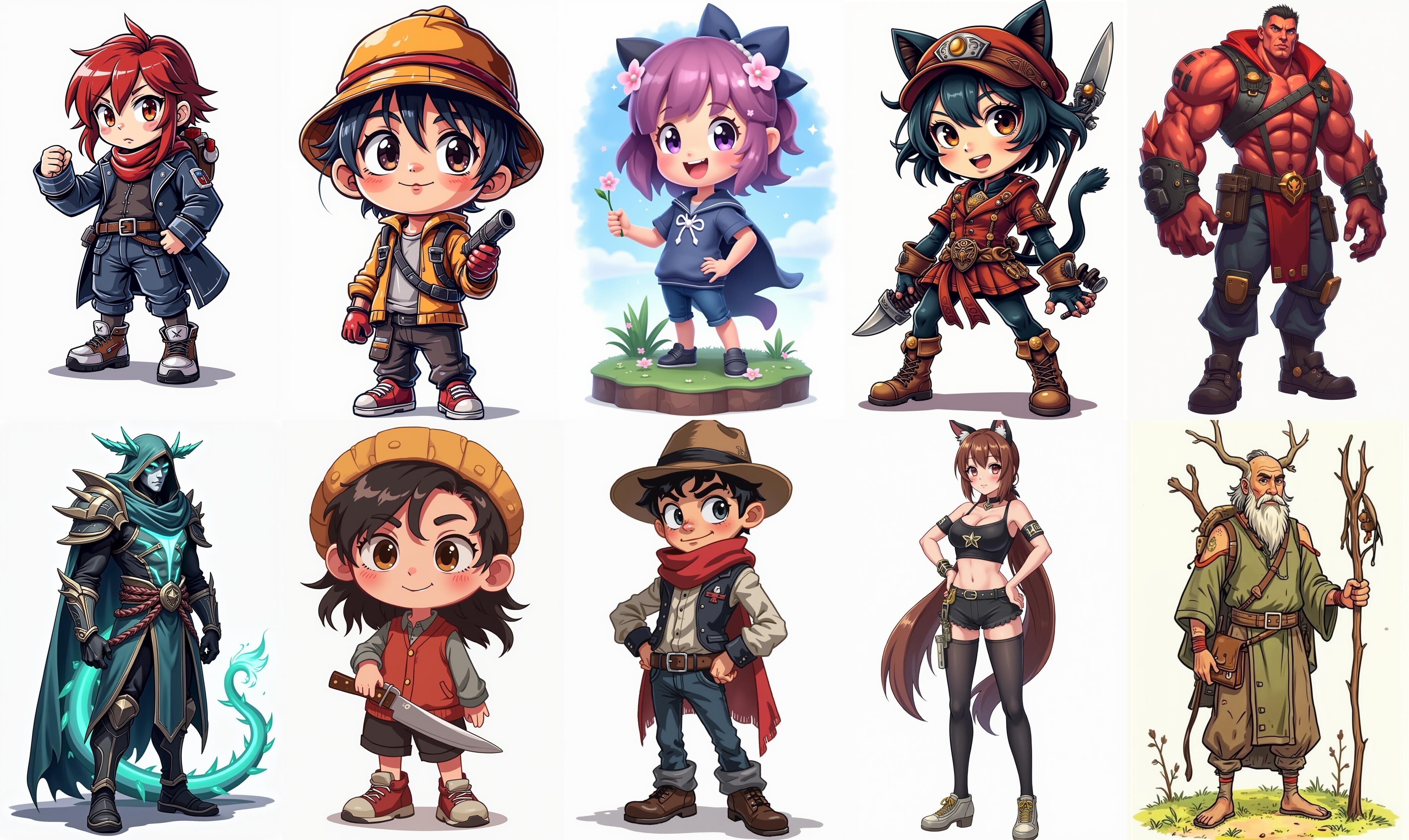 Mega Character  bundle 7 pack 100 fbx Low-poly 3D model_13