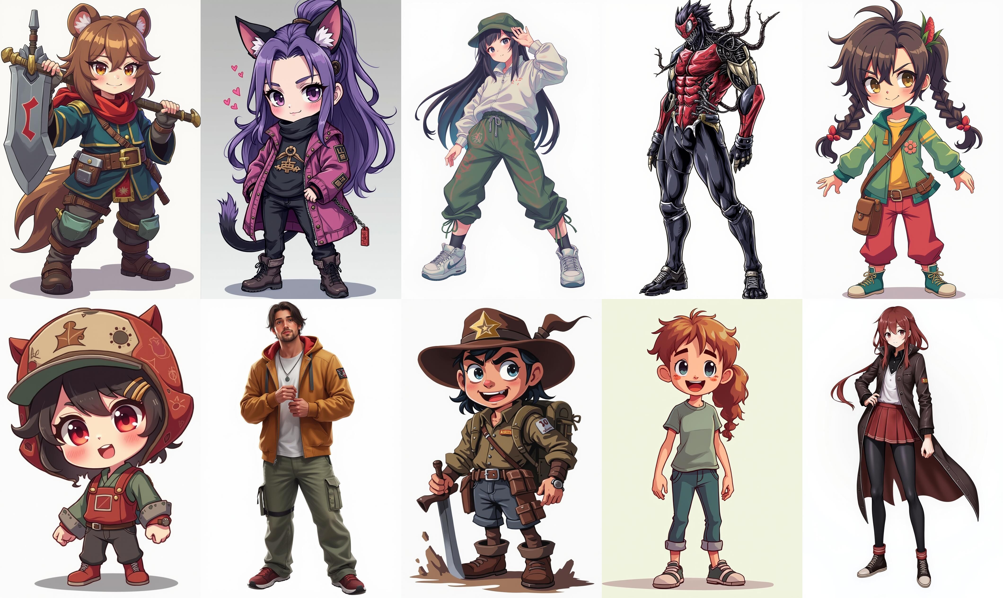 Mega Character  bundle 7 pack 100 fbx Low-poly 3D model_11