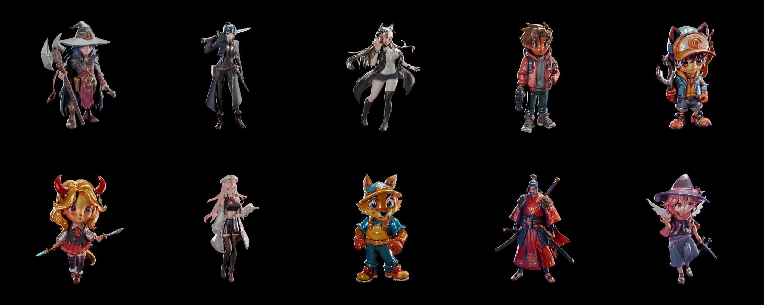 Mega Character  bundle 7 pack 100 fbx Low-poly 3D model_6