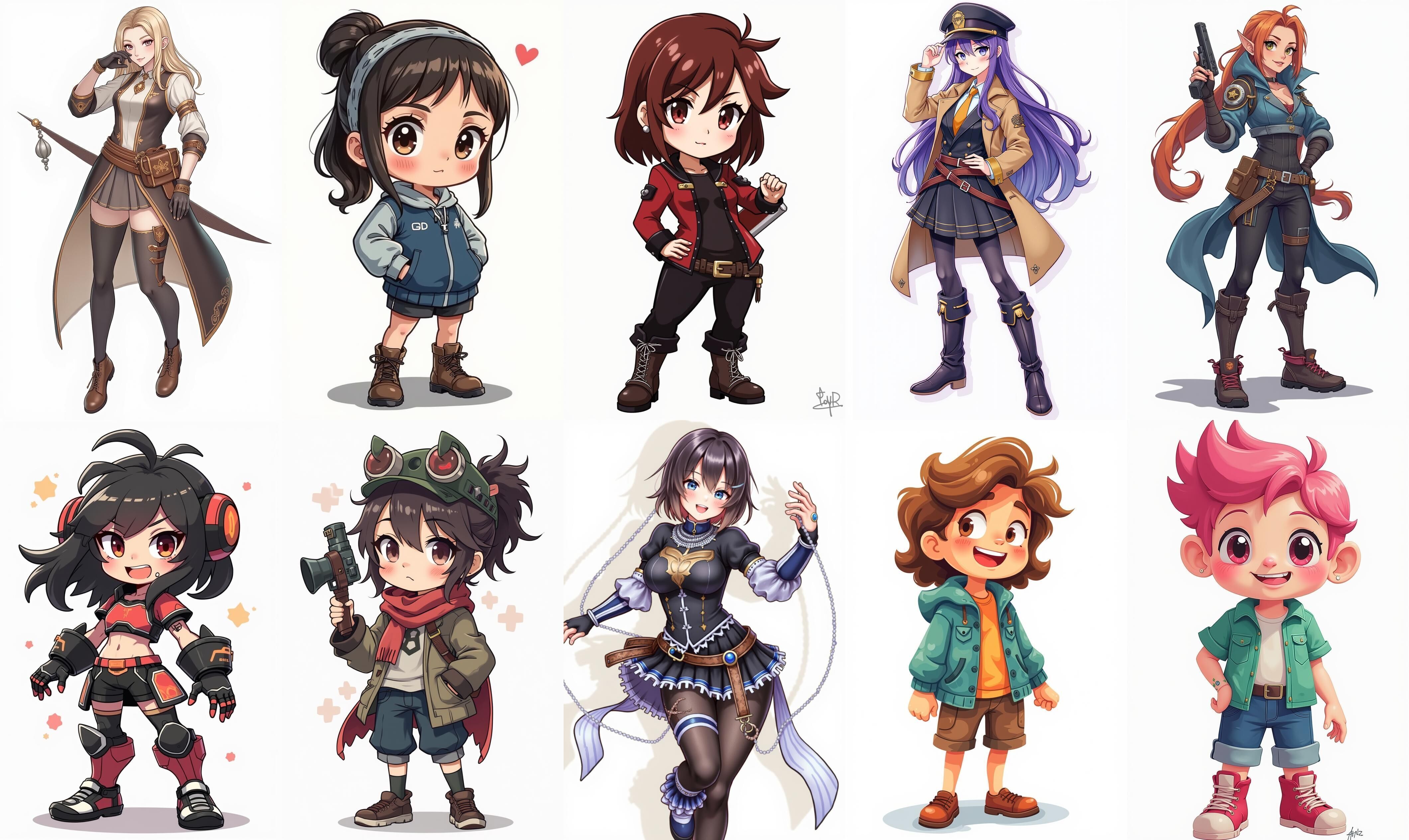 Mega Character  bundle 7 pack 100 fbx Low-poly 3D model_7