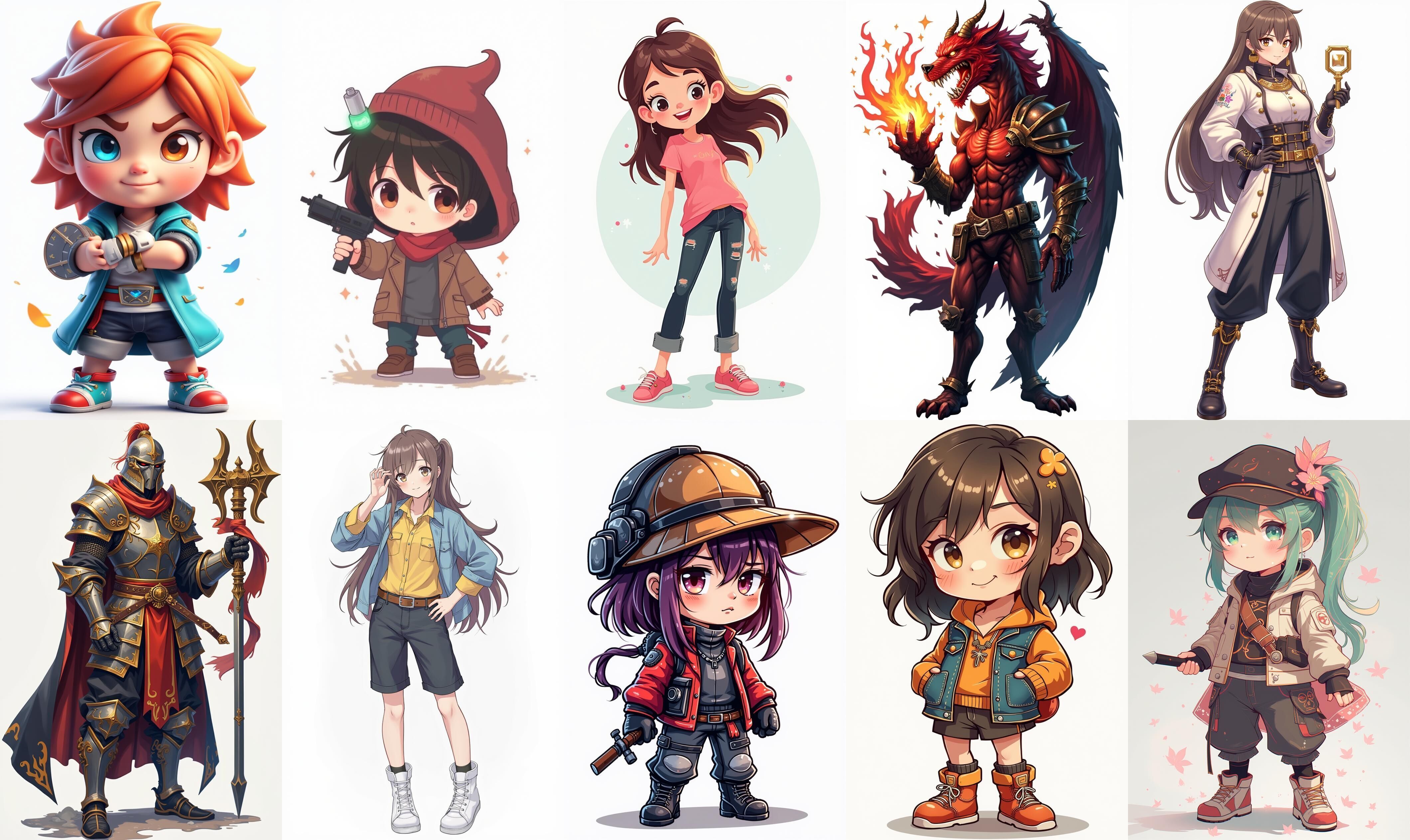 Mega Character  bundle 7 pack 100 fbx Low-poly 3D model_9