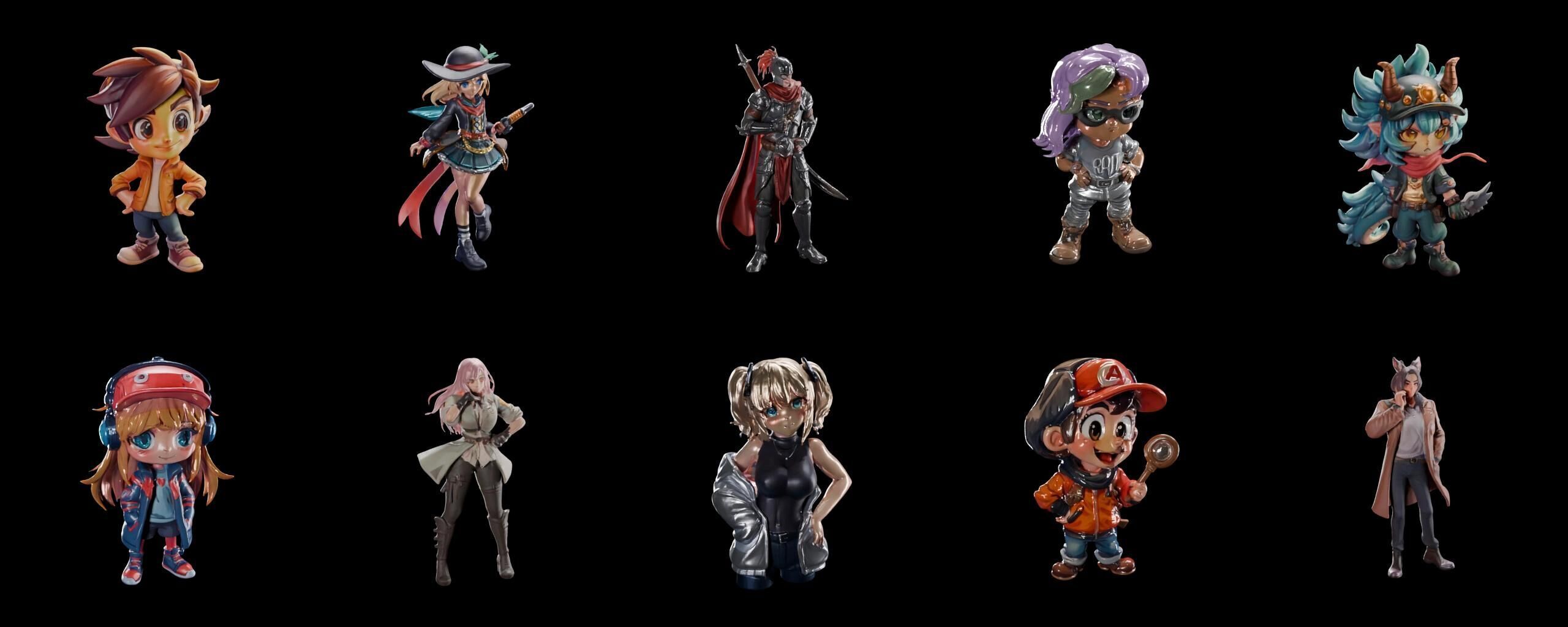 Mega Character  bundle 7 pack 100 fbx Low-poly 3D model_18