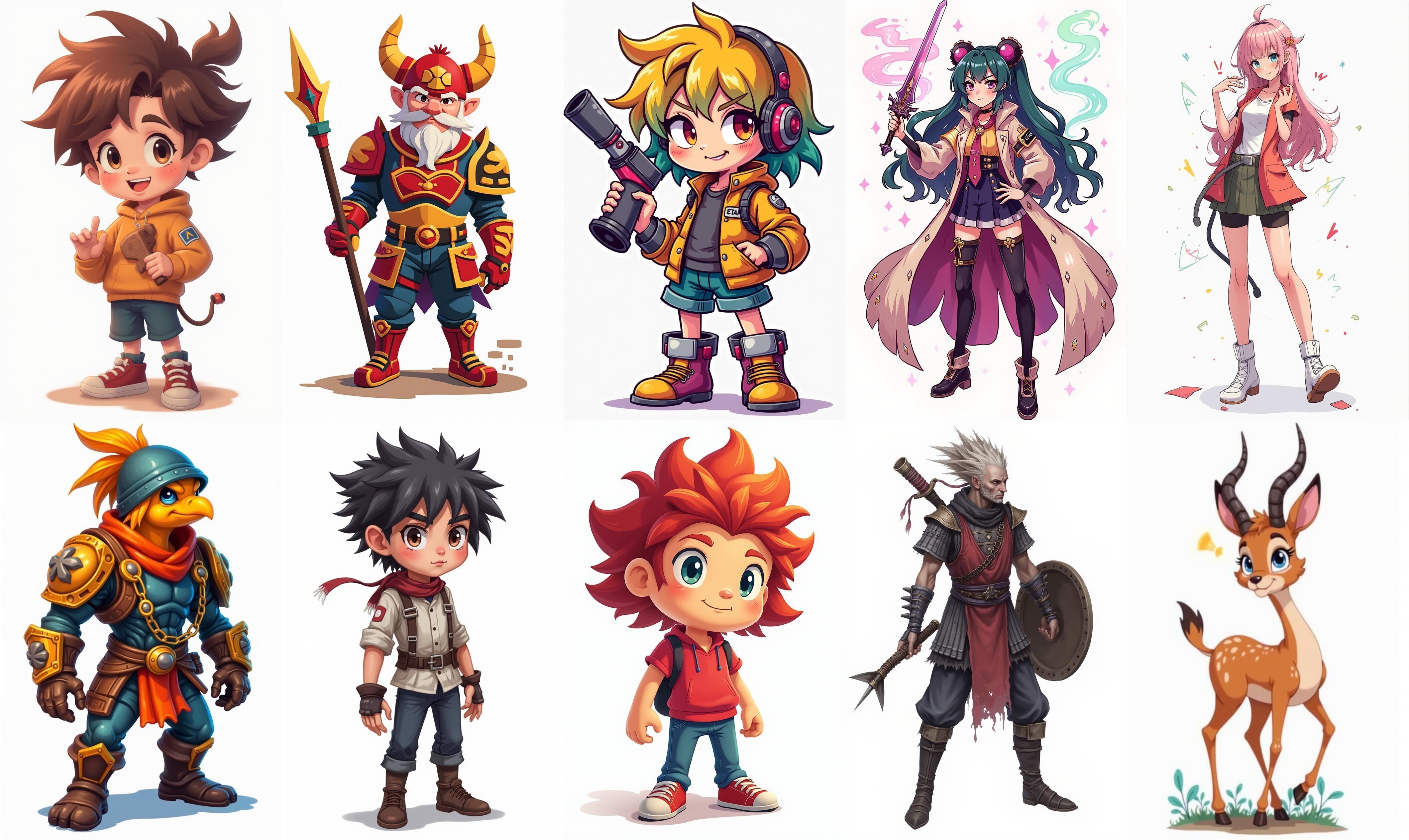 Mega Character  bundle 4 pack 100 fbx Low-poly 3D model_9