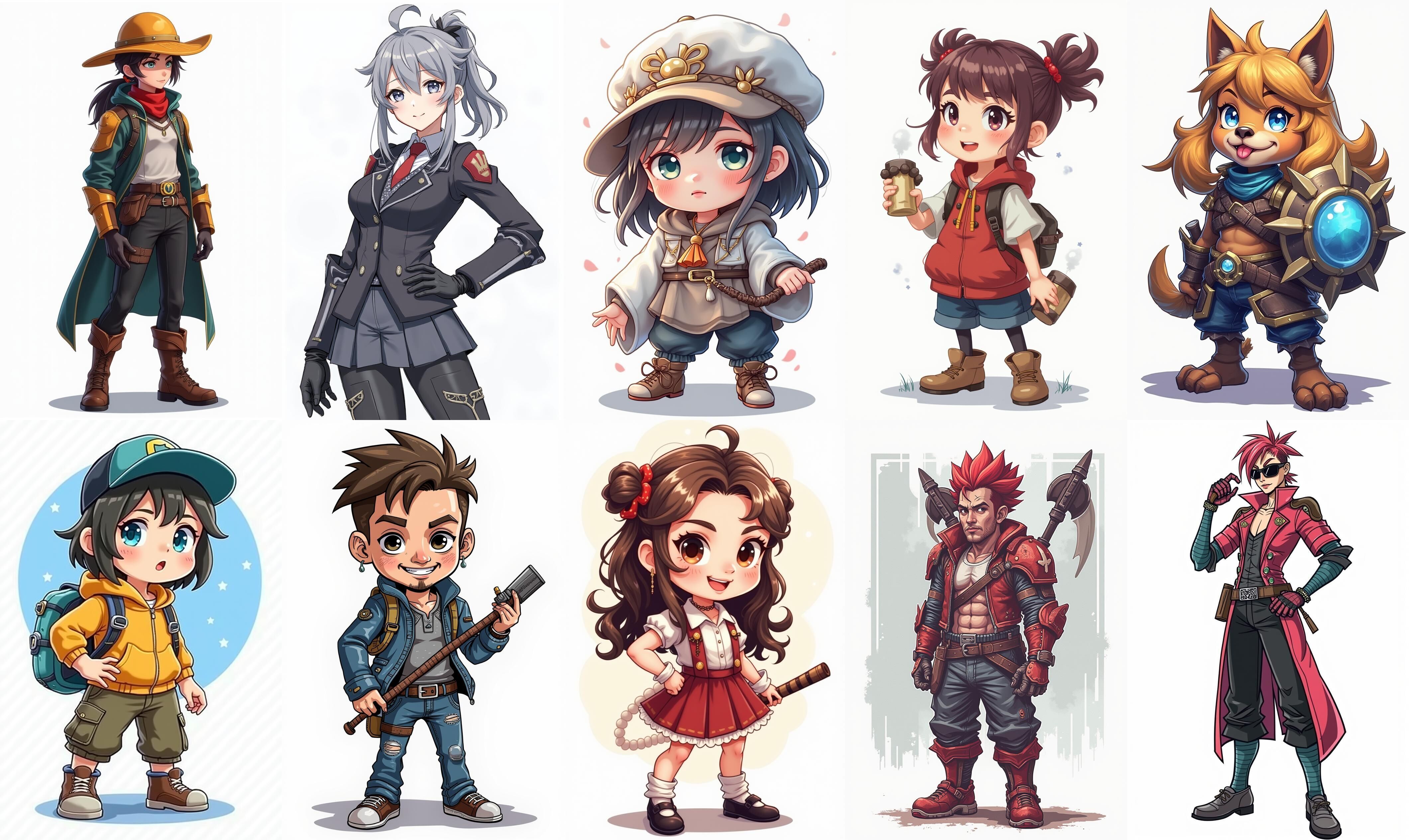 Mega Character  bundle 4 pack 100 fbx Low-poly 3D model_3