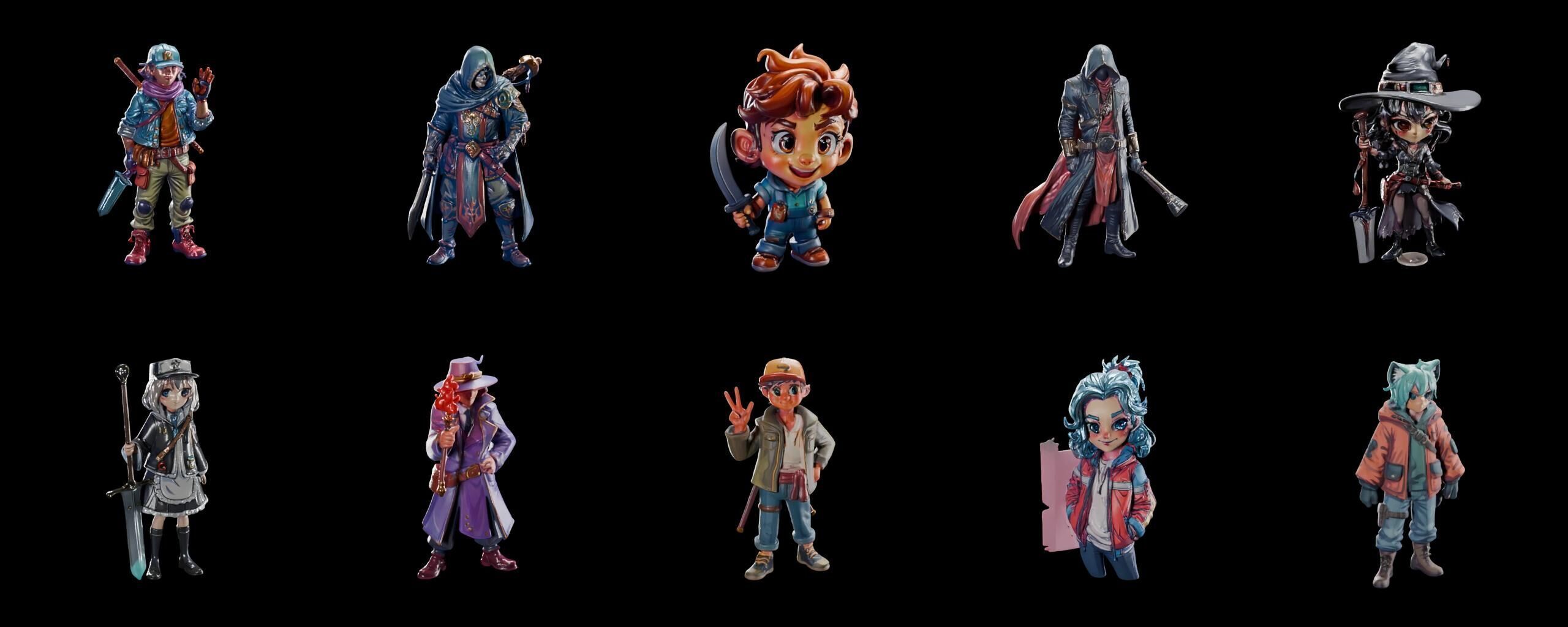 Mega Character  bundle 4 pack 100 fbx Low-poly 3D model_16