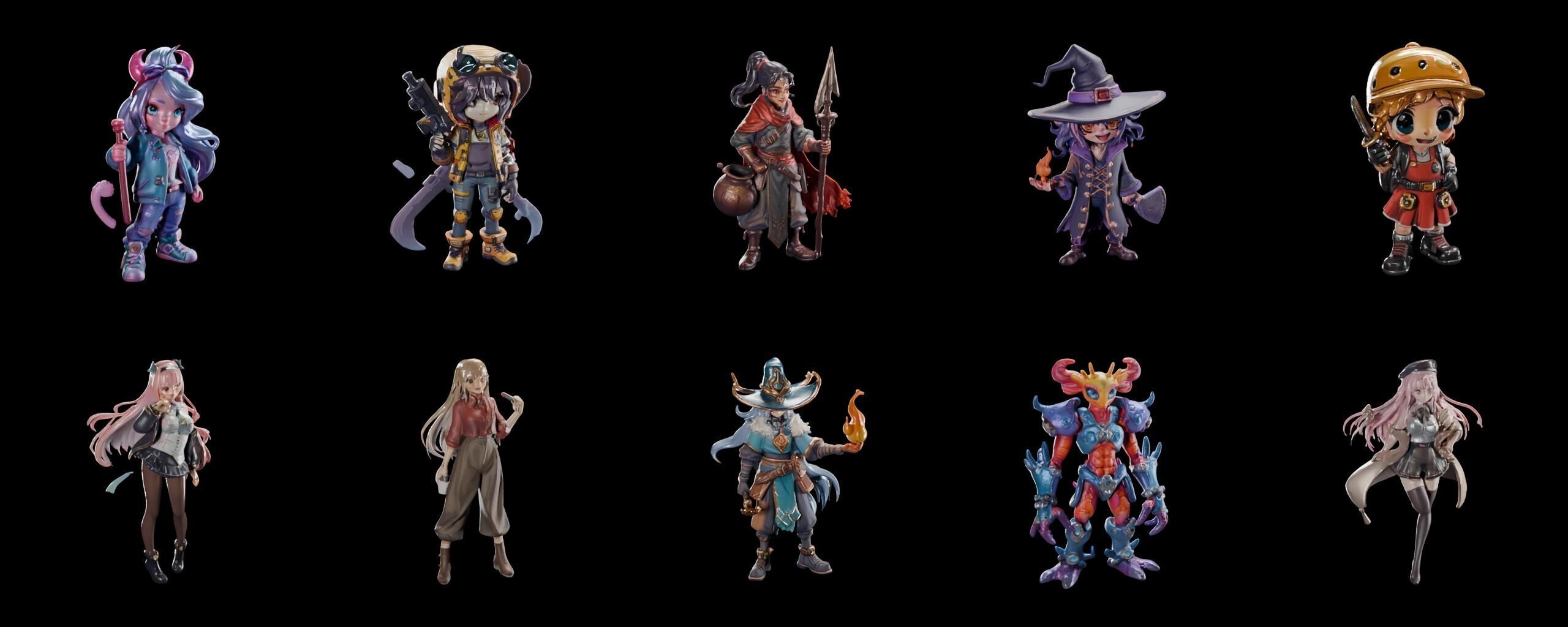 Mega Character  bundle 4 pack 100 fbx Low-poly 3D model_6