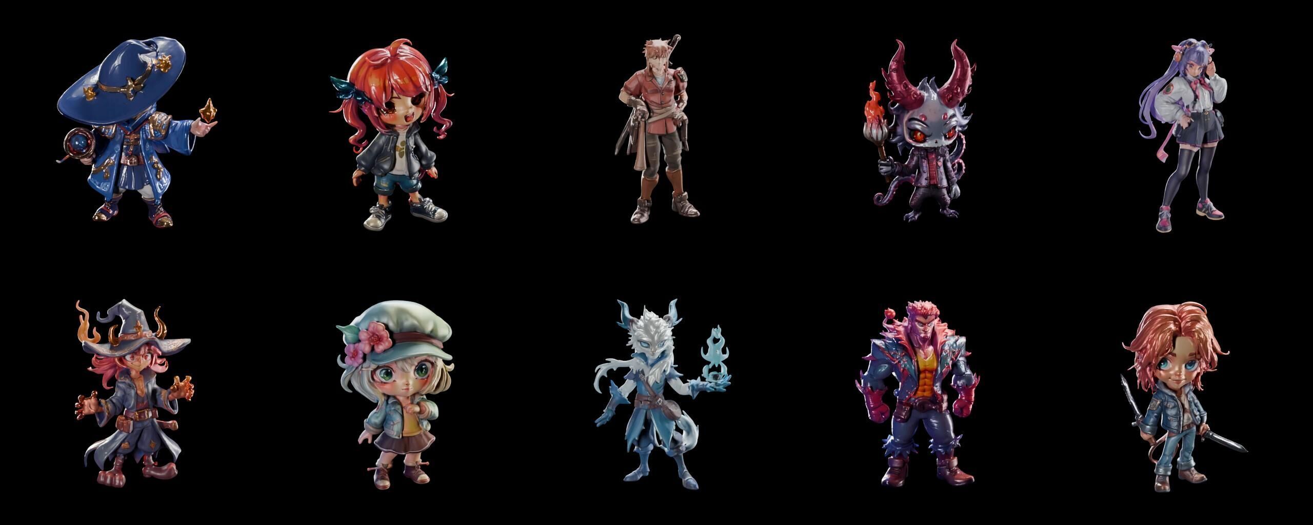 Mega Character  bundle 4 pack 100 fbx Low-poly 3D model_14