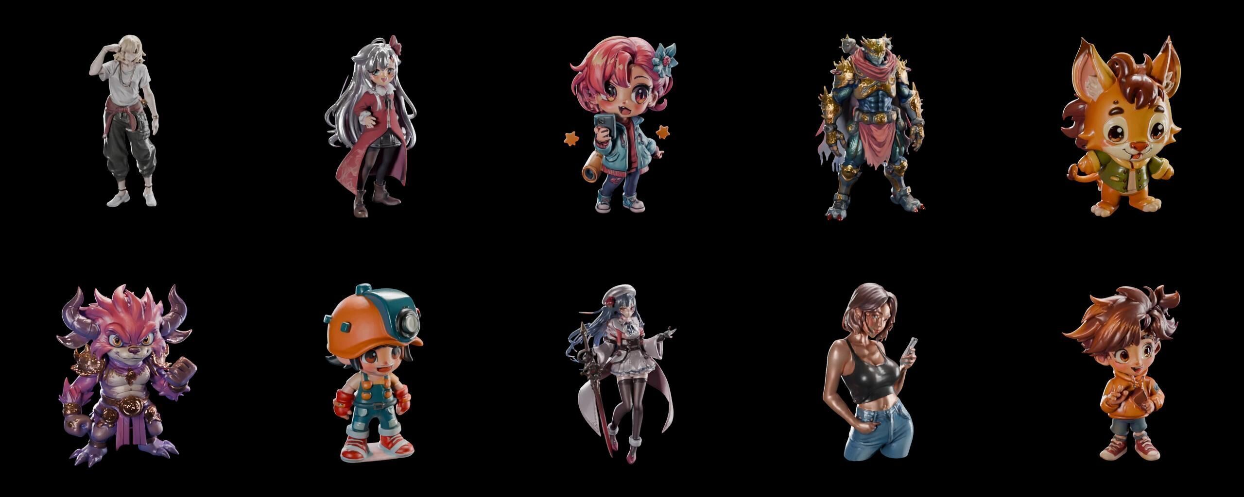 Mega Character  bundle 4 pack 100 fbx Low-poly 3D model_8