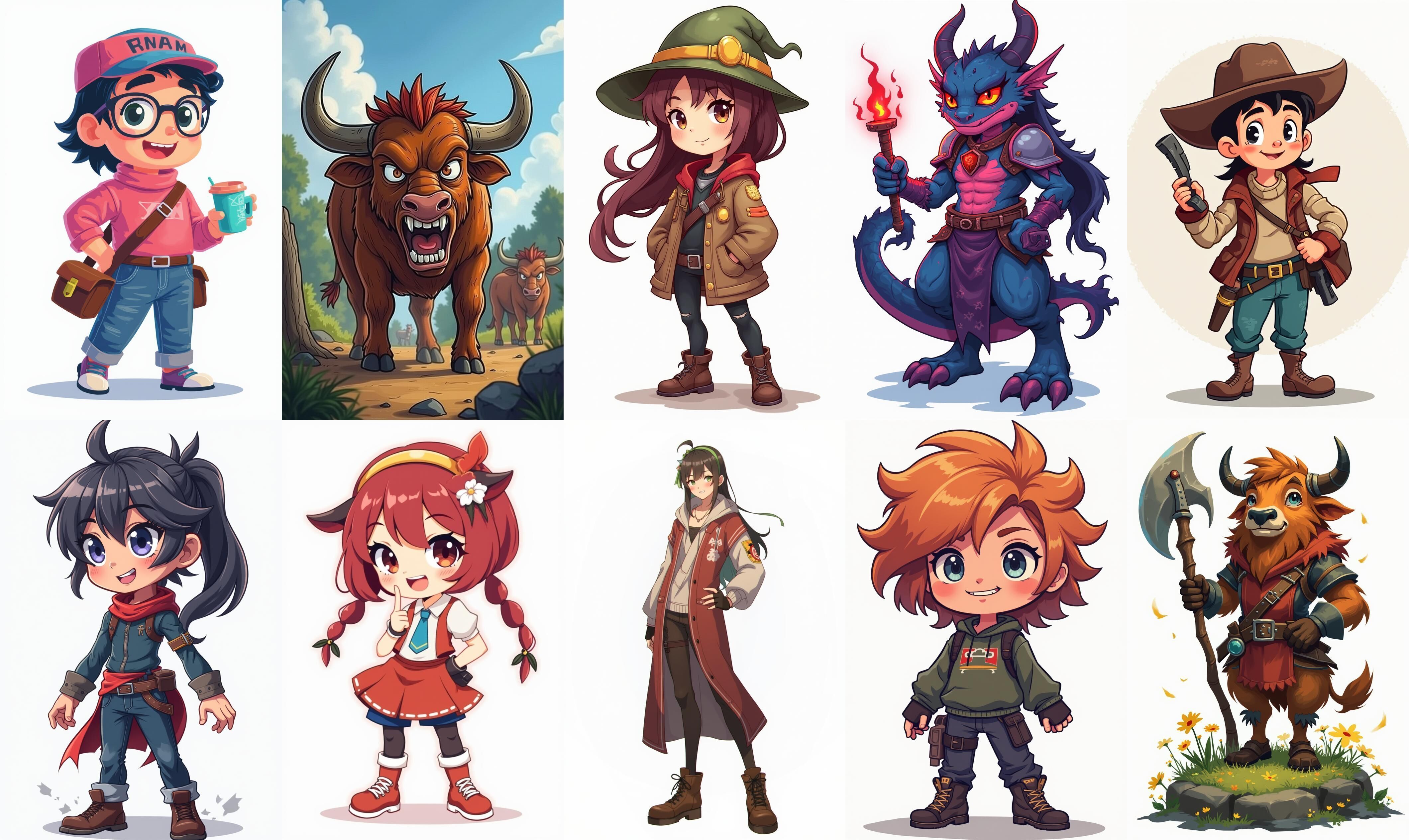 Mega Character  bundle 4 pack 100 fbx Low-poly 3D model_2