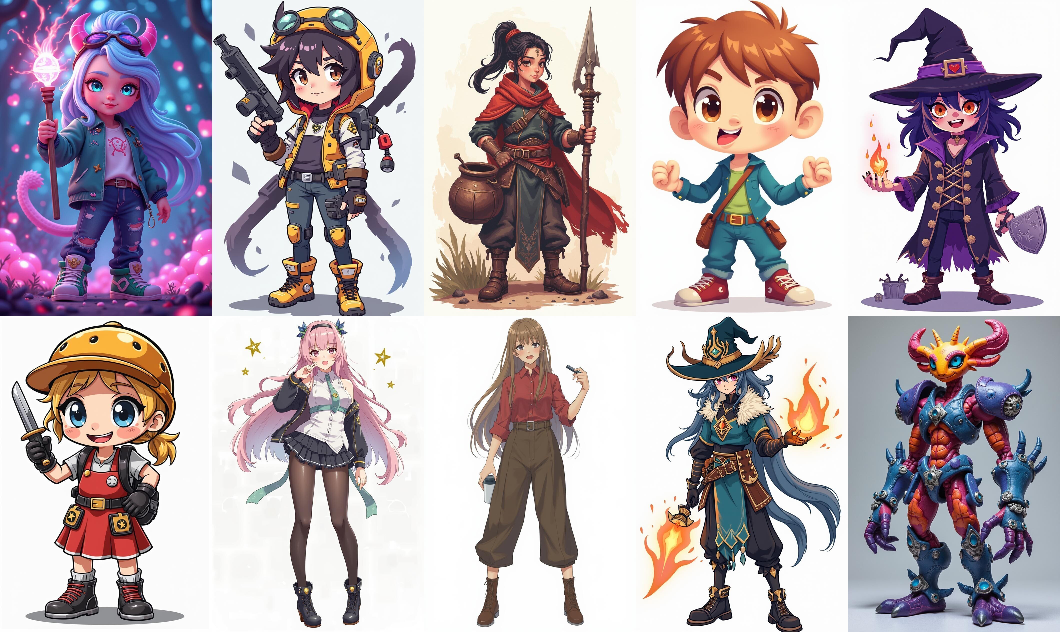 Mega Character  bundle 4 pack 100 fbx Low-poly 3D model_5