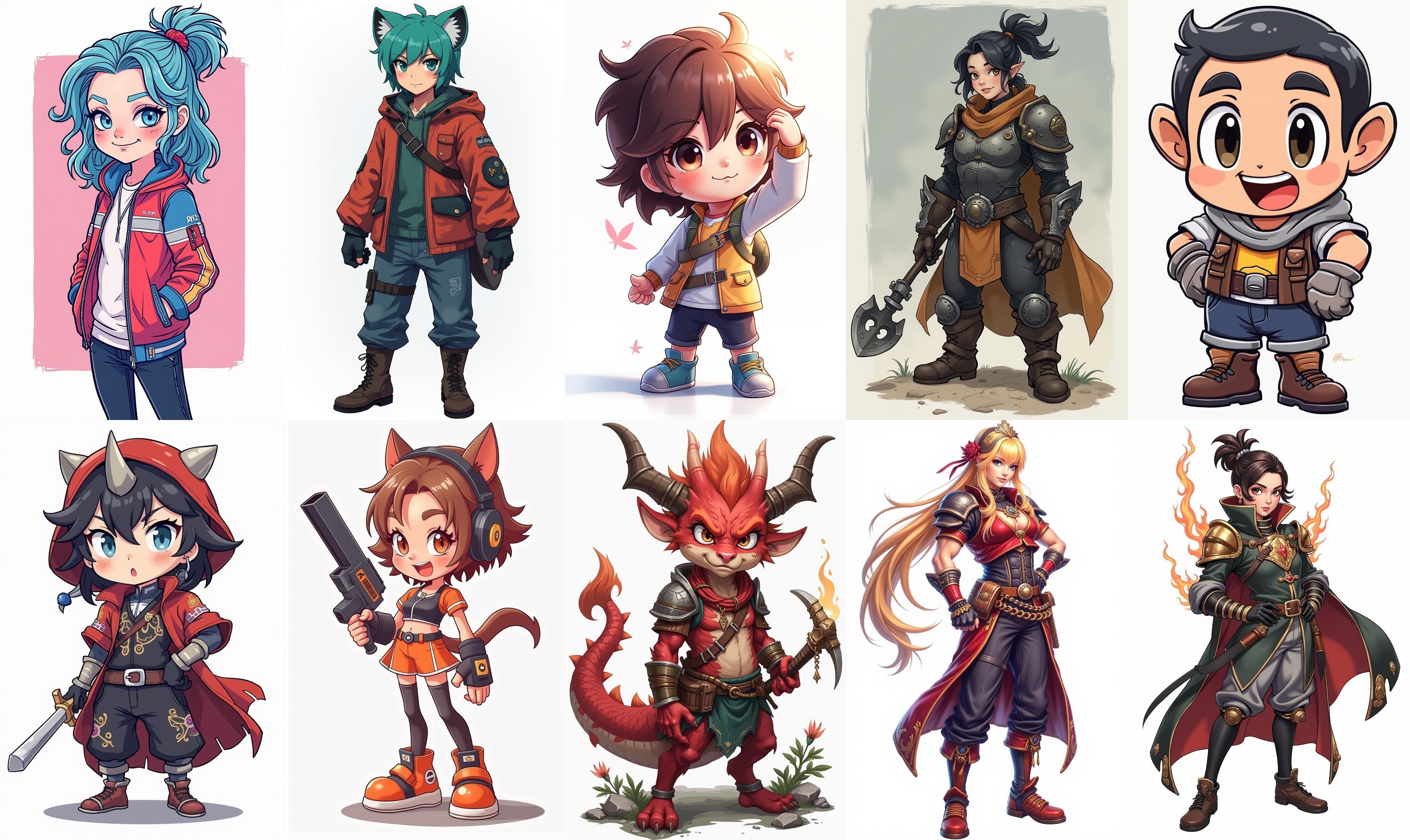 Mega Character  bundle 4 pack 100 fbx Low-poly 3D model_17