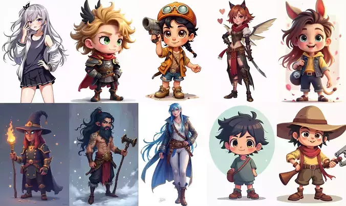 Mega Character  bundle 4 pack 100 fbx